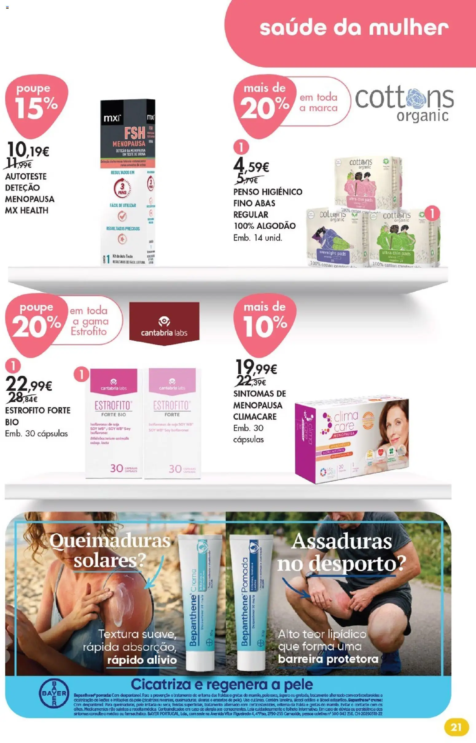 Pingo Doce Bem Estar Verão 2 Lojas │ válido de 14/07/2026 | Página: 21 | Produtos: Soja, Fraldas, Algodão, Creme