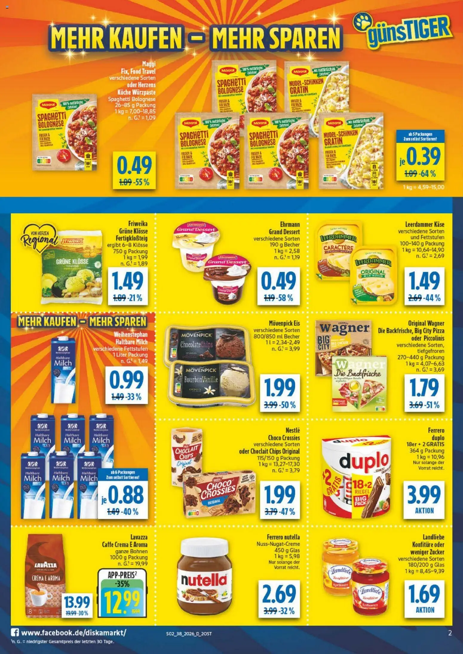 Diska - Diska Angebote Sachsen-Thüringen KW38 – gültig ab 09.09.2026 | Seite: 2 | Produkte: Maggi, Milch, Ehrmann grand dessert, Chips