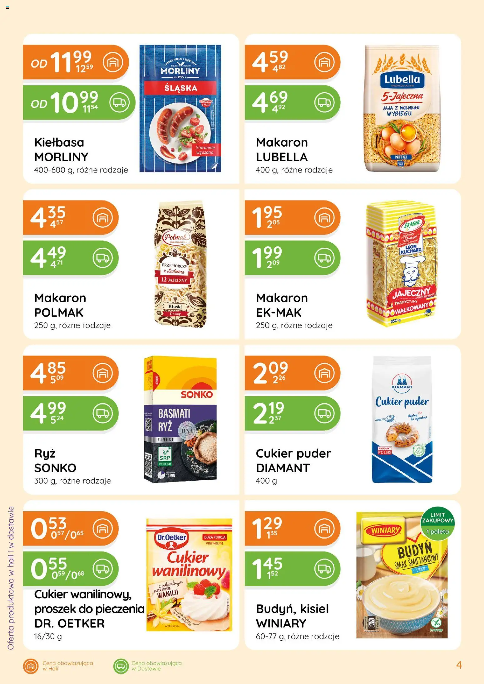 Eurocash gazetka - Ofensywa Spożywcza od 20.08.2026 | Strona: 4 | Produkty: Proszek do pieczenia, Makaron jajeczny, Kluski, Jaja
