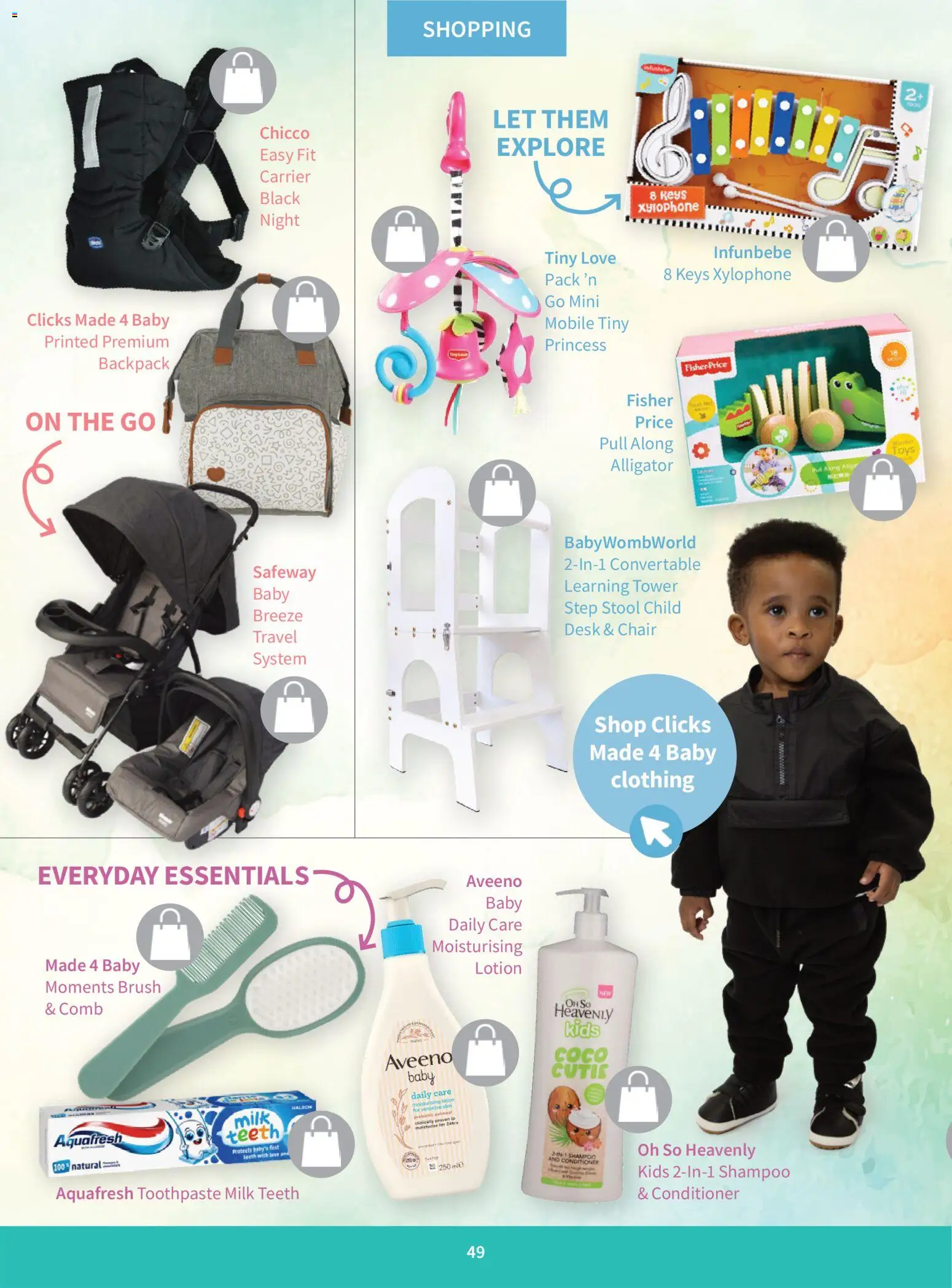 New Clicks catalogue – valid from 01.03.2026 | Page: 49 | Products: Stool, Toys, Chair, Toothpaste