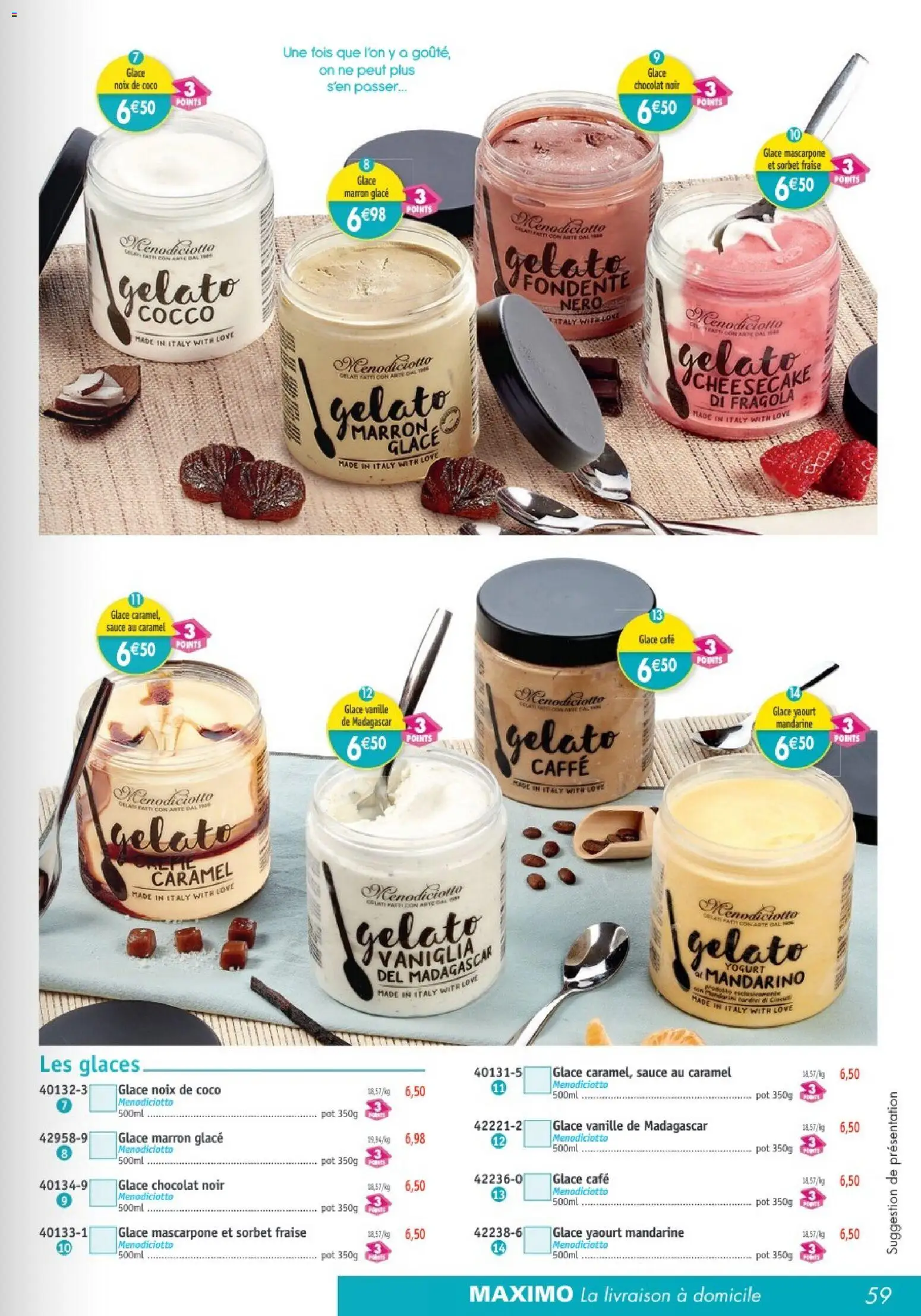 {H1} | Page: 59 | Produits: Glaces, Noix de coco, Café, Noix