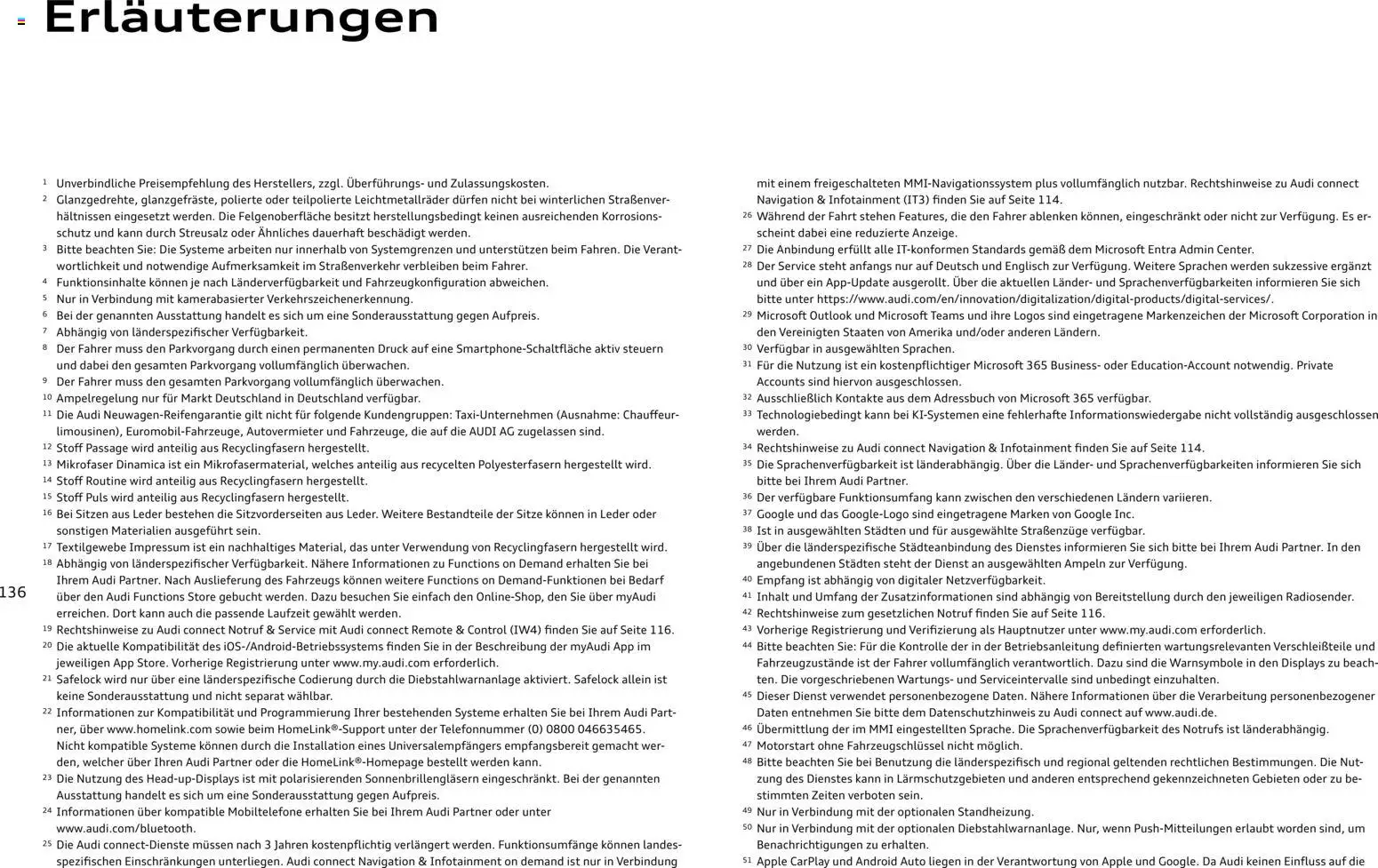 Audi A3 – gültig ab 28.10.2025 | Seite: 136 | Produkte: Navigation