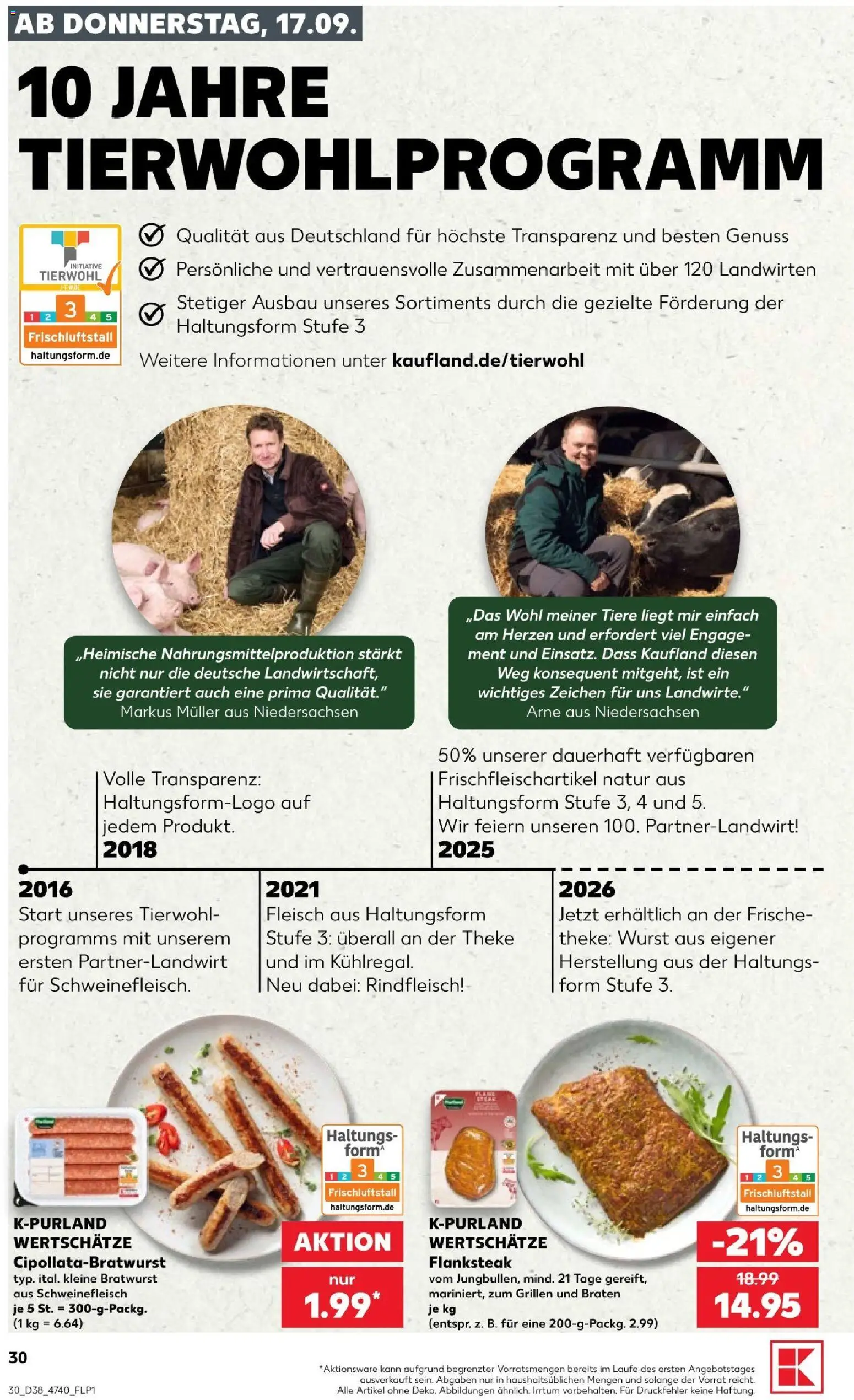 Kaufland Prospekt Hannover – gültig ab 17.09.2026 | Seite: 30 | Produkte: Theke, Bratwurst, Wurst, Rindfleisch
