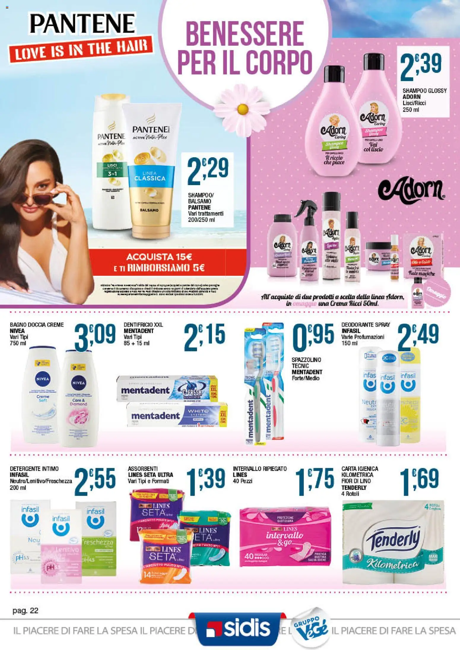 Volantino Sidis del 15.06.2026 | Pagina: 22 | Prodotti: Deodorante, Dentifricio, Spazzolino, The
