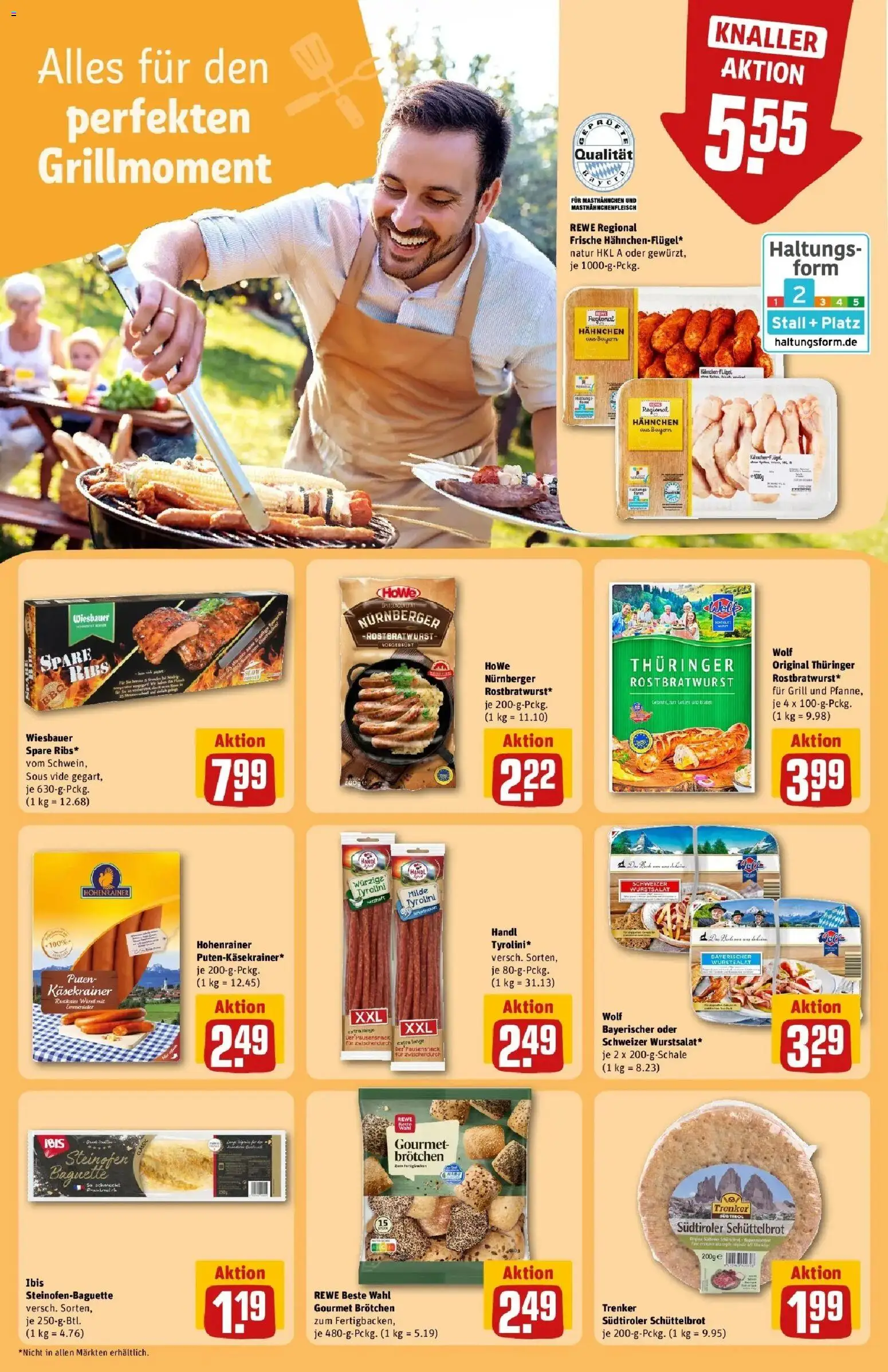 REWE Prospekt ab 04.05.2026 zum Blättern » Angebote | Seite: 22 | Produkte: Grill, Hahnchen, Spare ribs, Käsekrainer