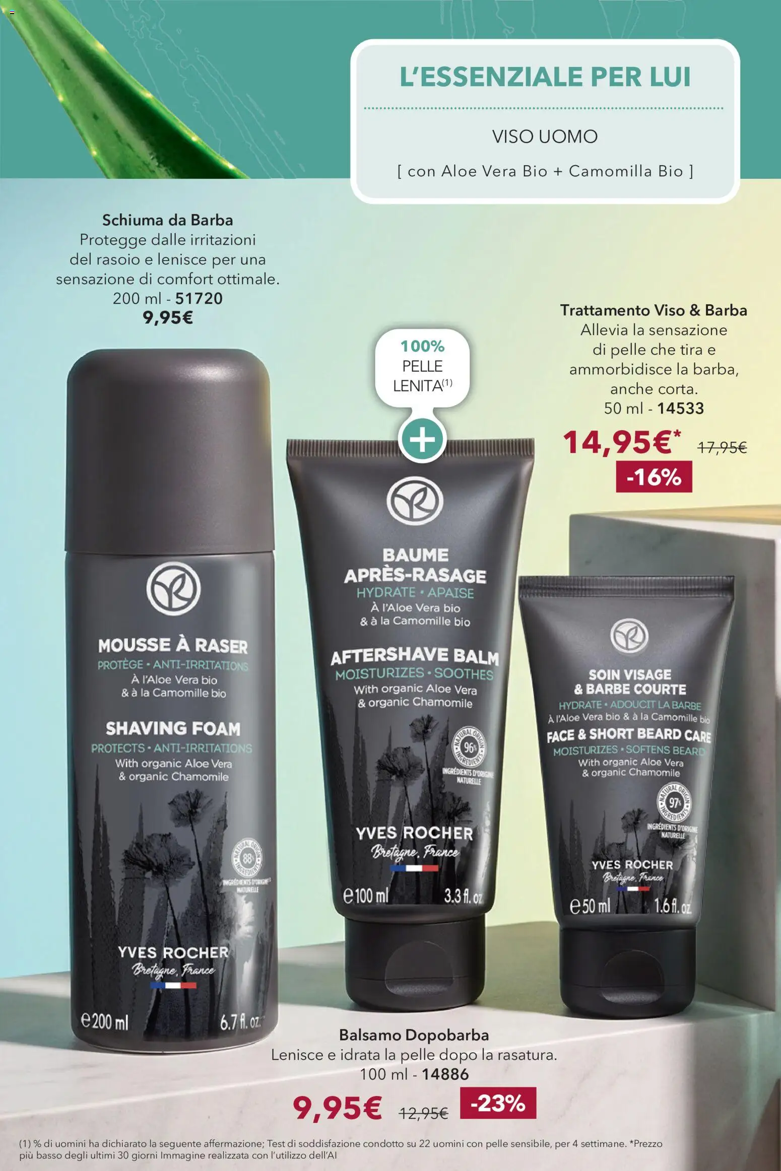 Volantino Yves Rocher del 24/09/2026 | Pagina: 70 | Prodotti: Balsamo, Schiuma, Dopobarba, Basso