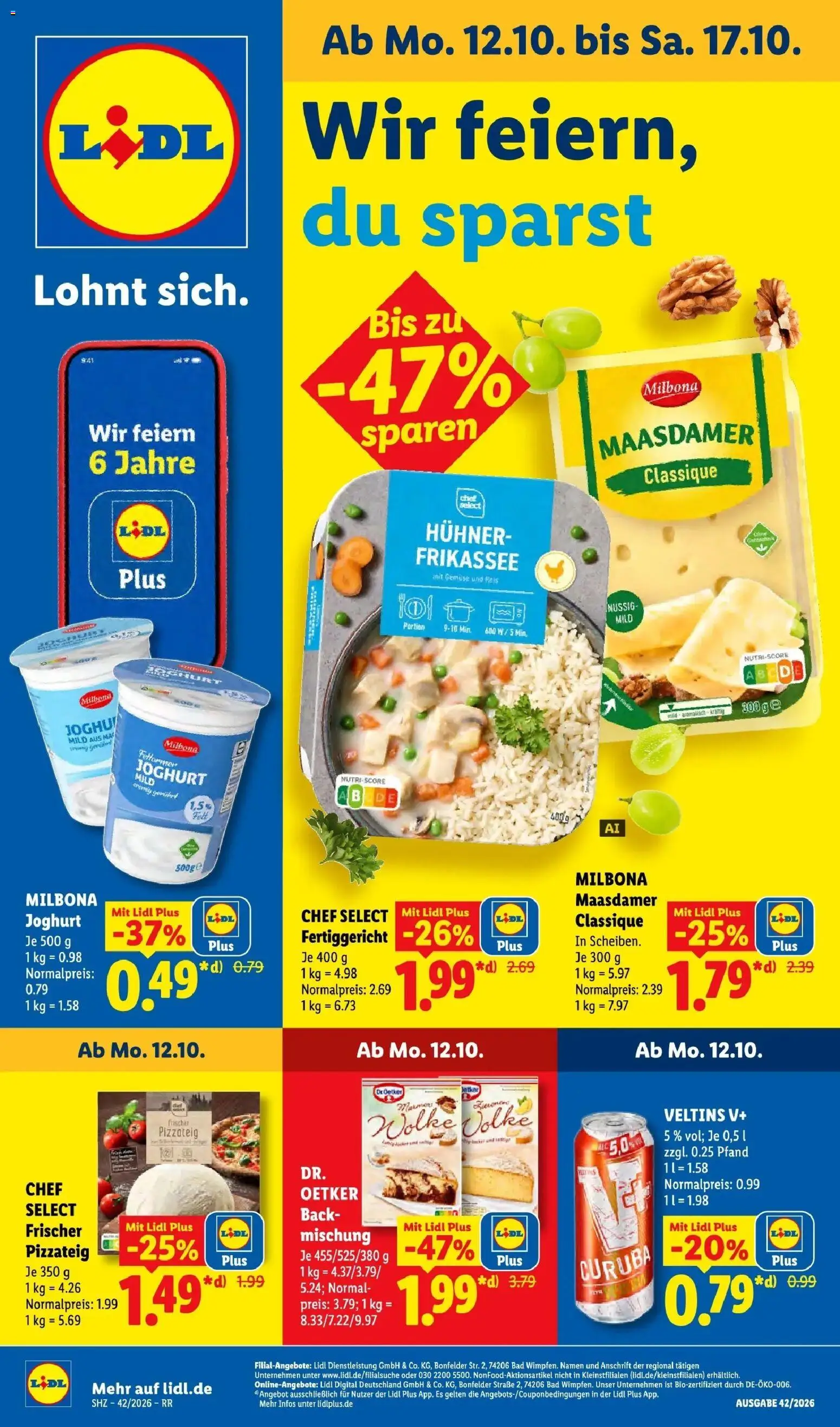 Lidl Prospekt Hagen (ab 12.10.2026) zum Blättern » Angebote | Seite: 1 | Produkte: Joghurt, Bad, Gemüse, Veltins