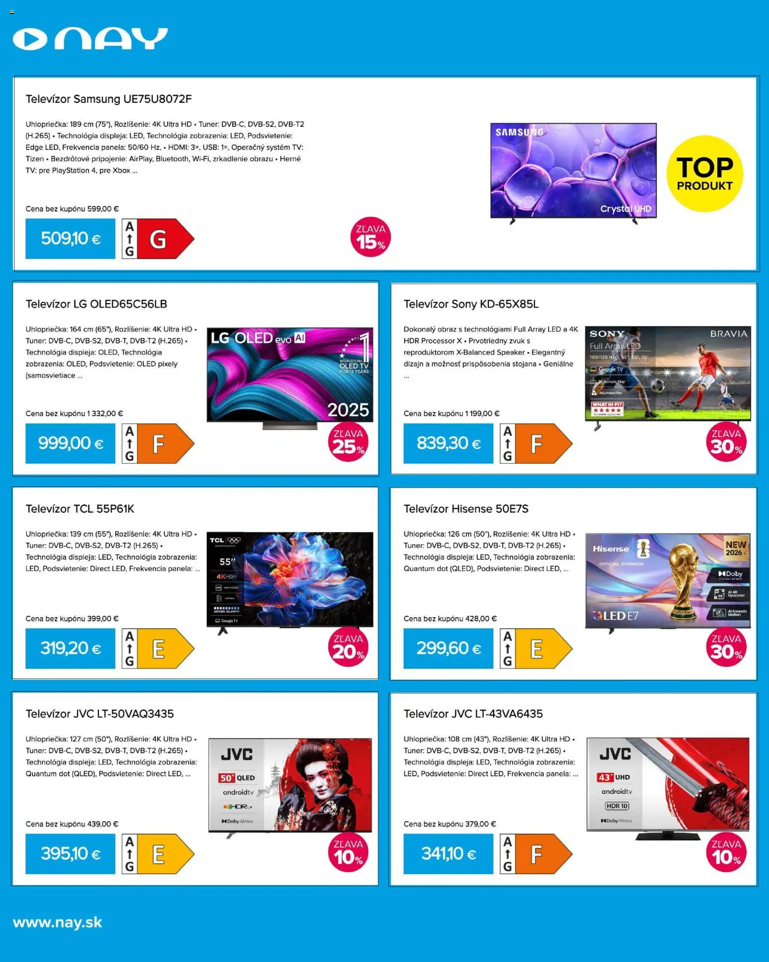 Nové NAY Elektrodom akcie – leták je platný od 20.07.2026 | Strana: 6 | Produkty: Tv, Samsung, Led, Playstation