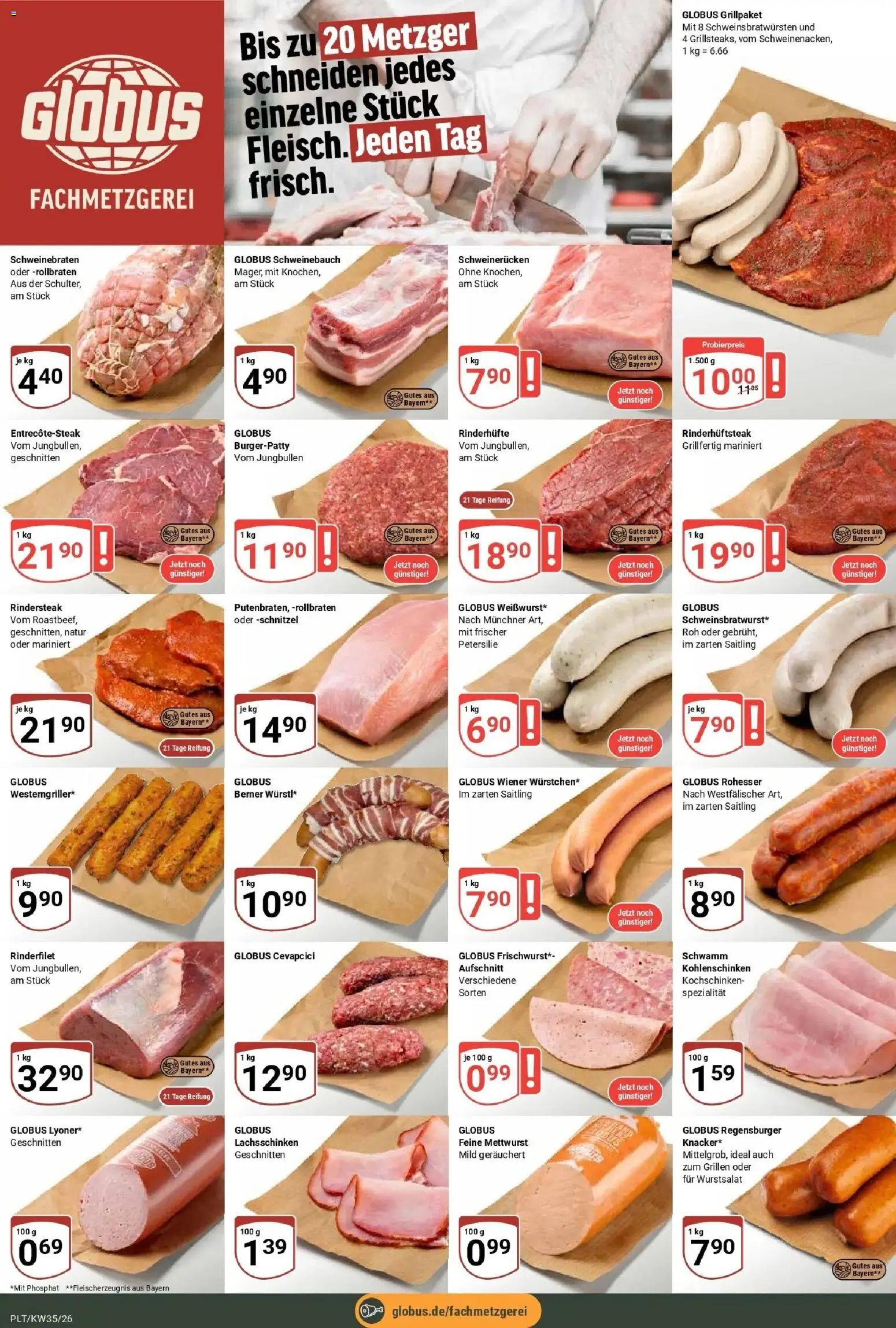 Globus Prospekt Plattling (ab 24.08.2026) » Angebote online | Seite: 8 | Produkte: Schweinebauch, Schnitzel, Schweinerucken, Petersilie