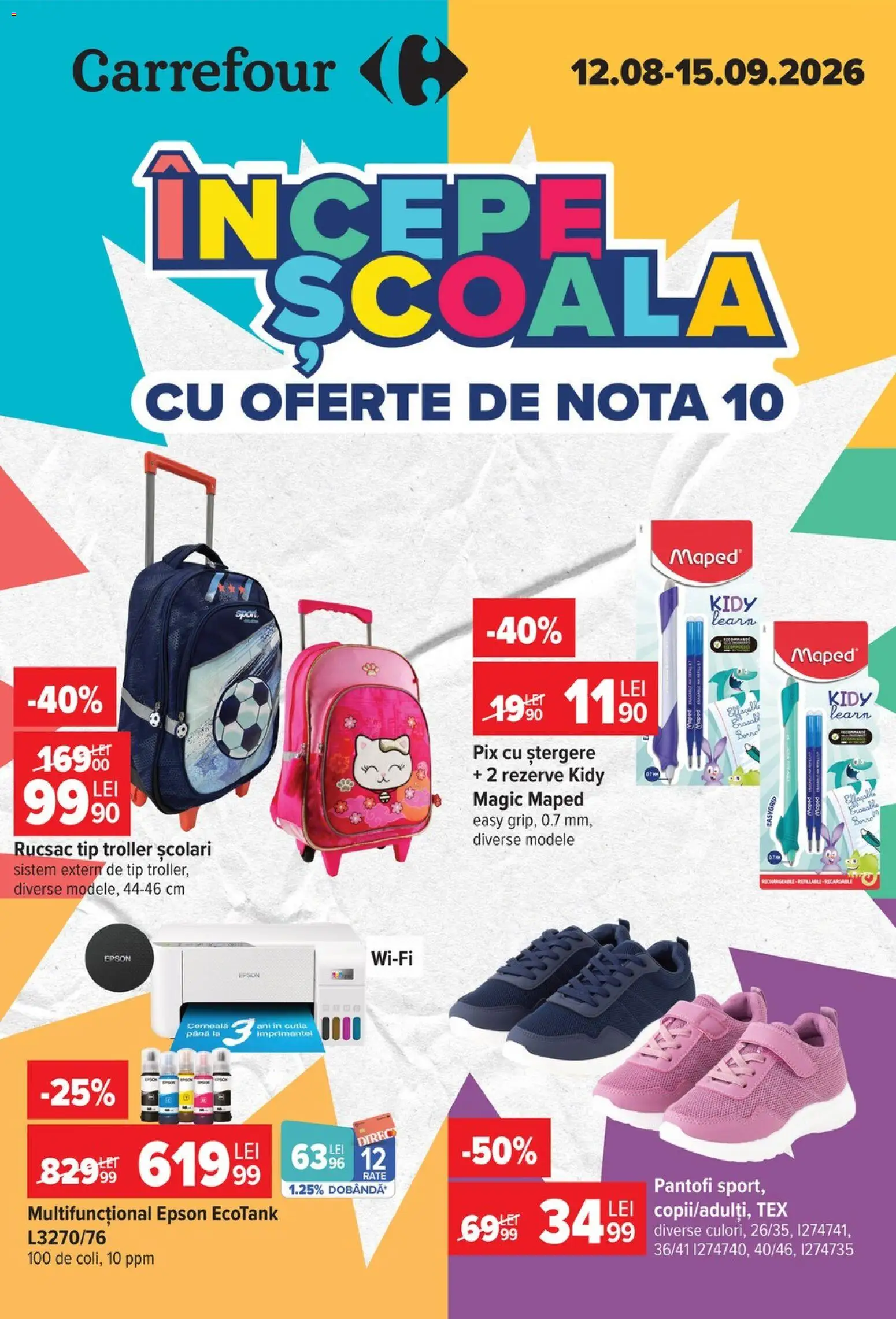 Noul catalog Carrefour – valabil de la 12.08.2026 | Pagină: 1 | Produse: Pantofi, Magic, Sport, Tip