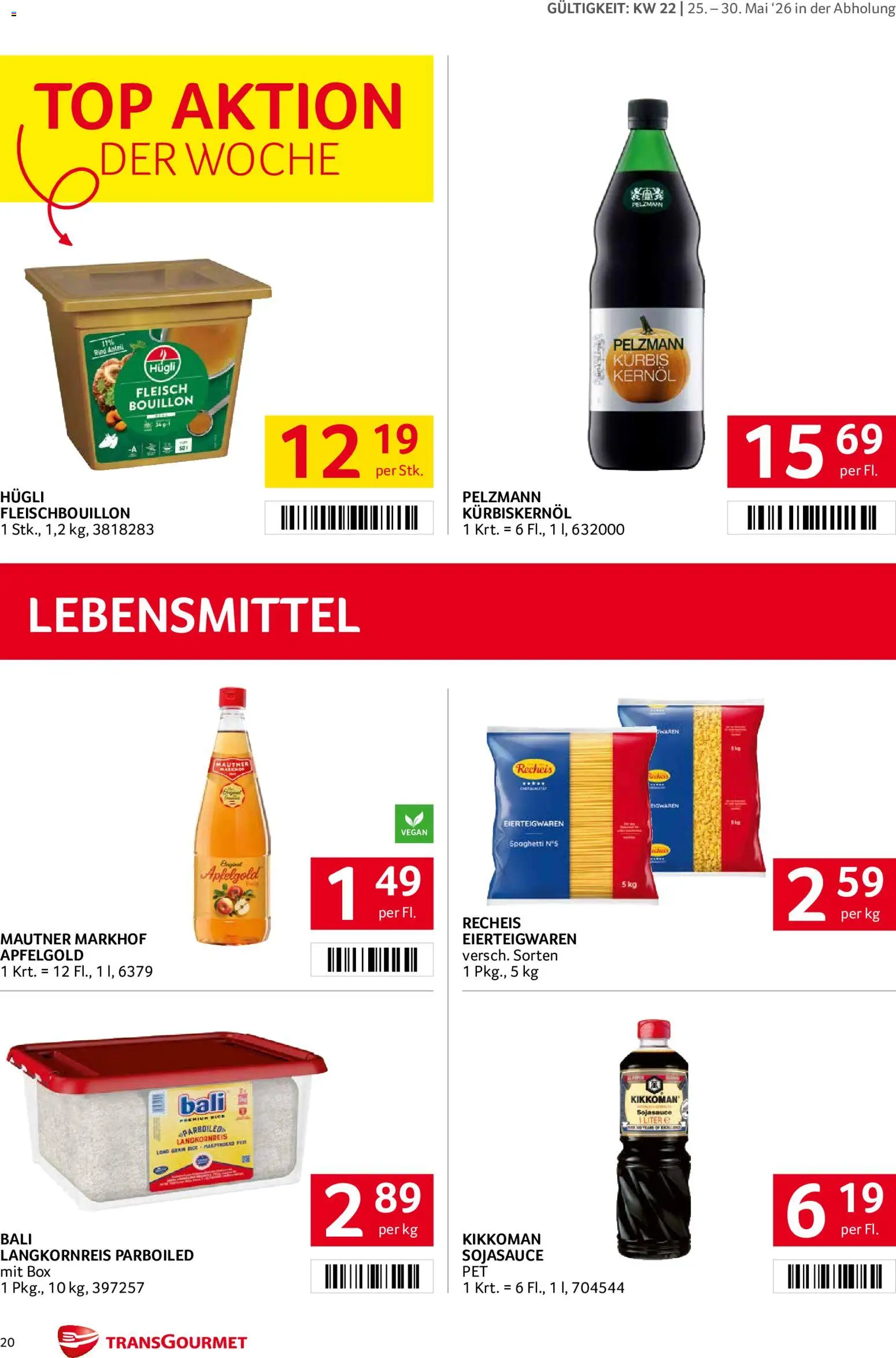 Transgourmet Flugblatt gültig ab 25.05.2026 | Seite: 19 | Produkte: Kürbis, Libacomb, Box, Hajdina liszt