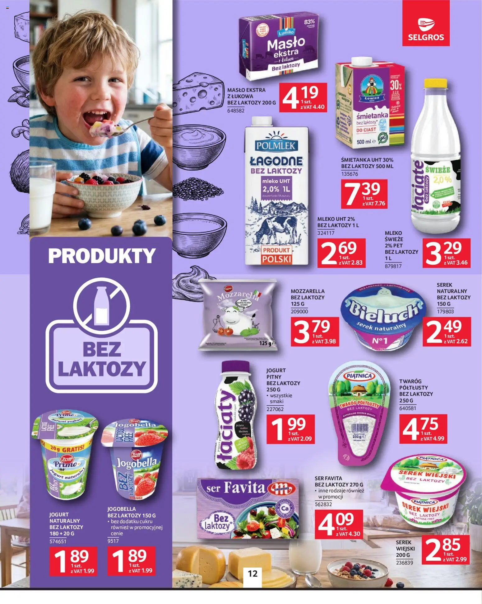 Selgros cash&carry gazetka od 02.07.2026 | Strona: 12 | Produkty: Jogurt pitny, Serek wiejski, Ser, Mozzarella