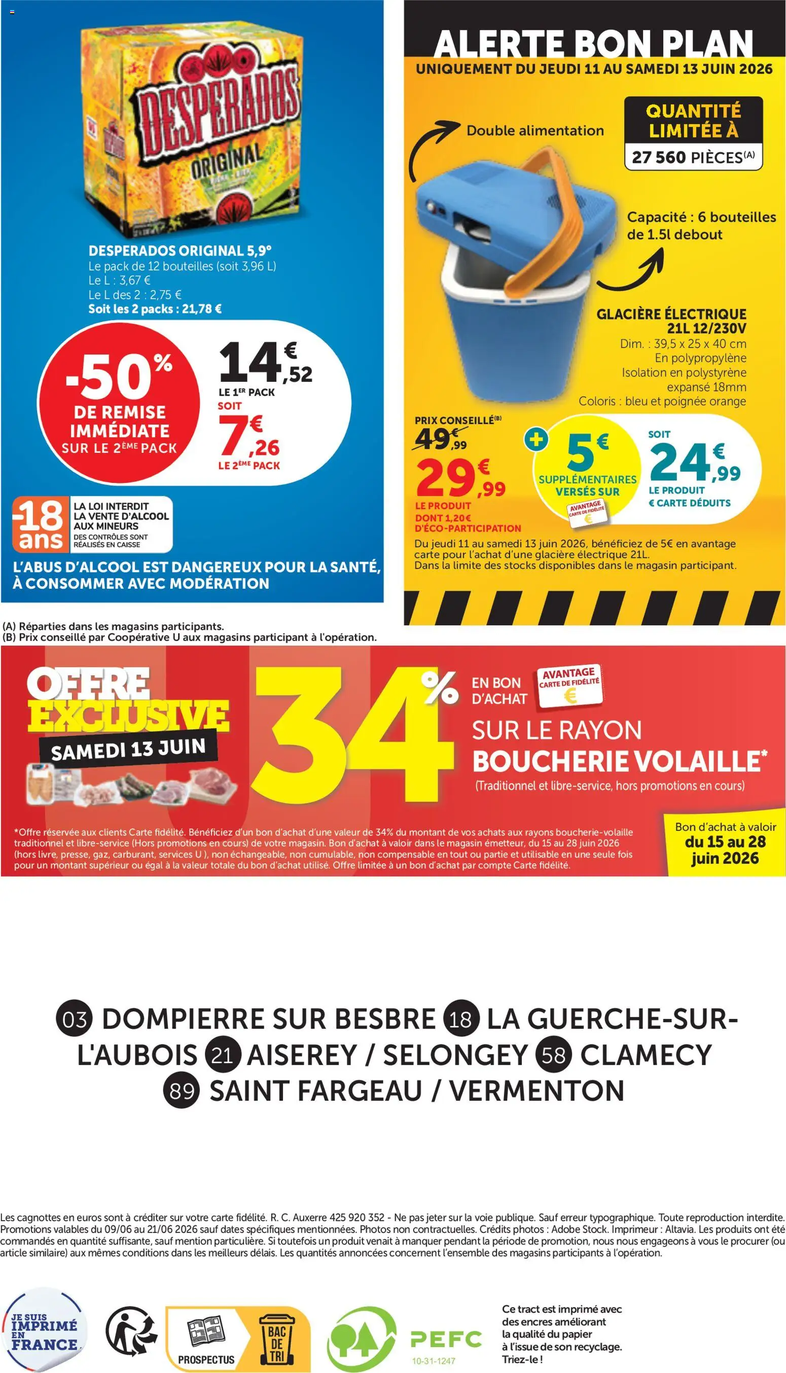 {H1} | Page: 28 | Produits: Desperados, Orange, Glacière électrique, Glacière
