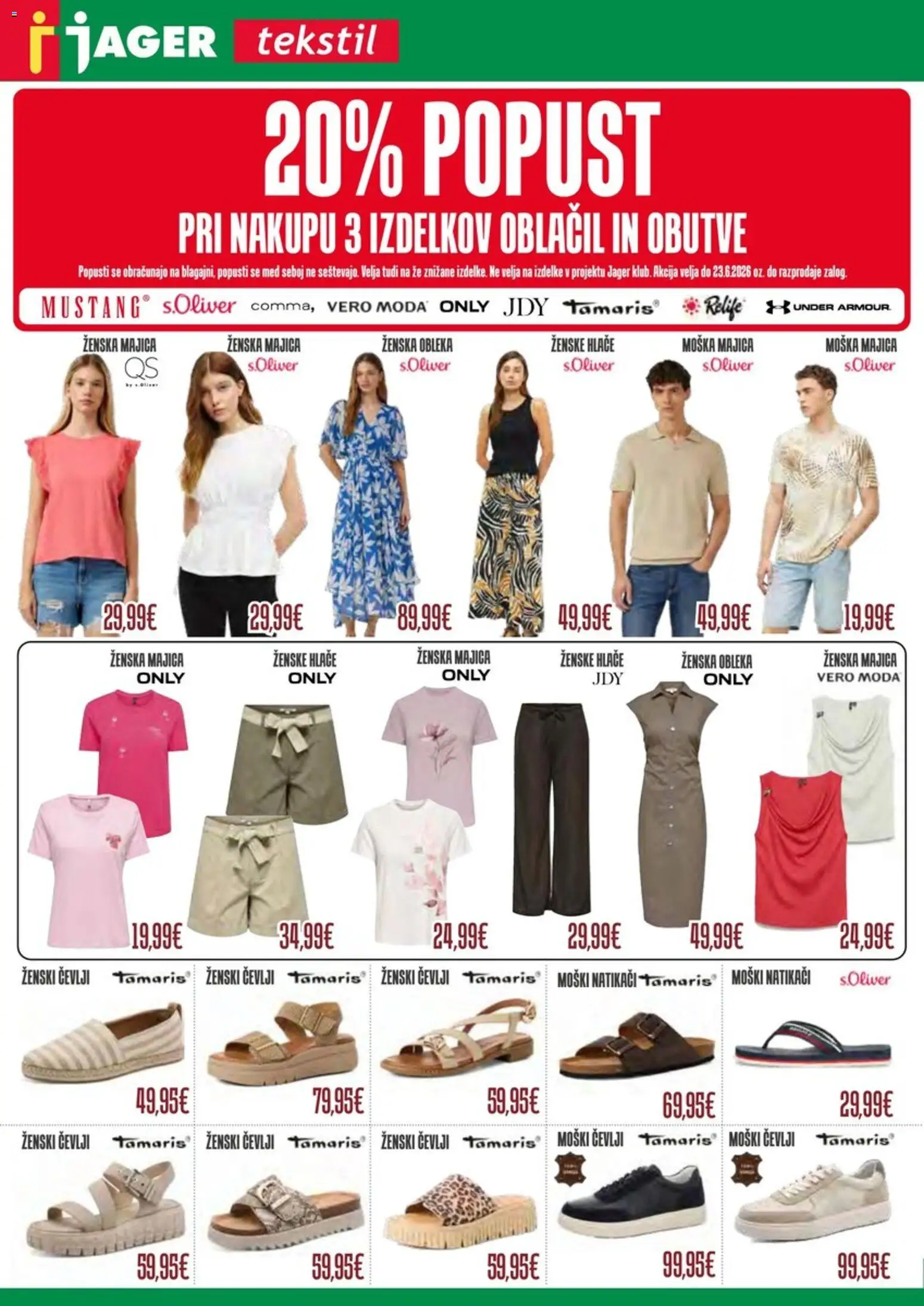 Novi Jager katalog ponudbe – veljaven od 17.06.2026 | Stran: 1 | Izdelki: Majica, Hlace, Obleka, Cevlji