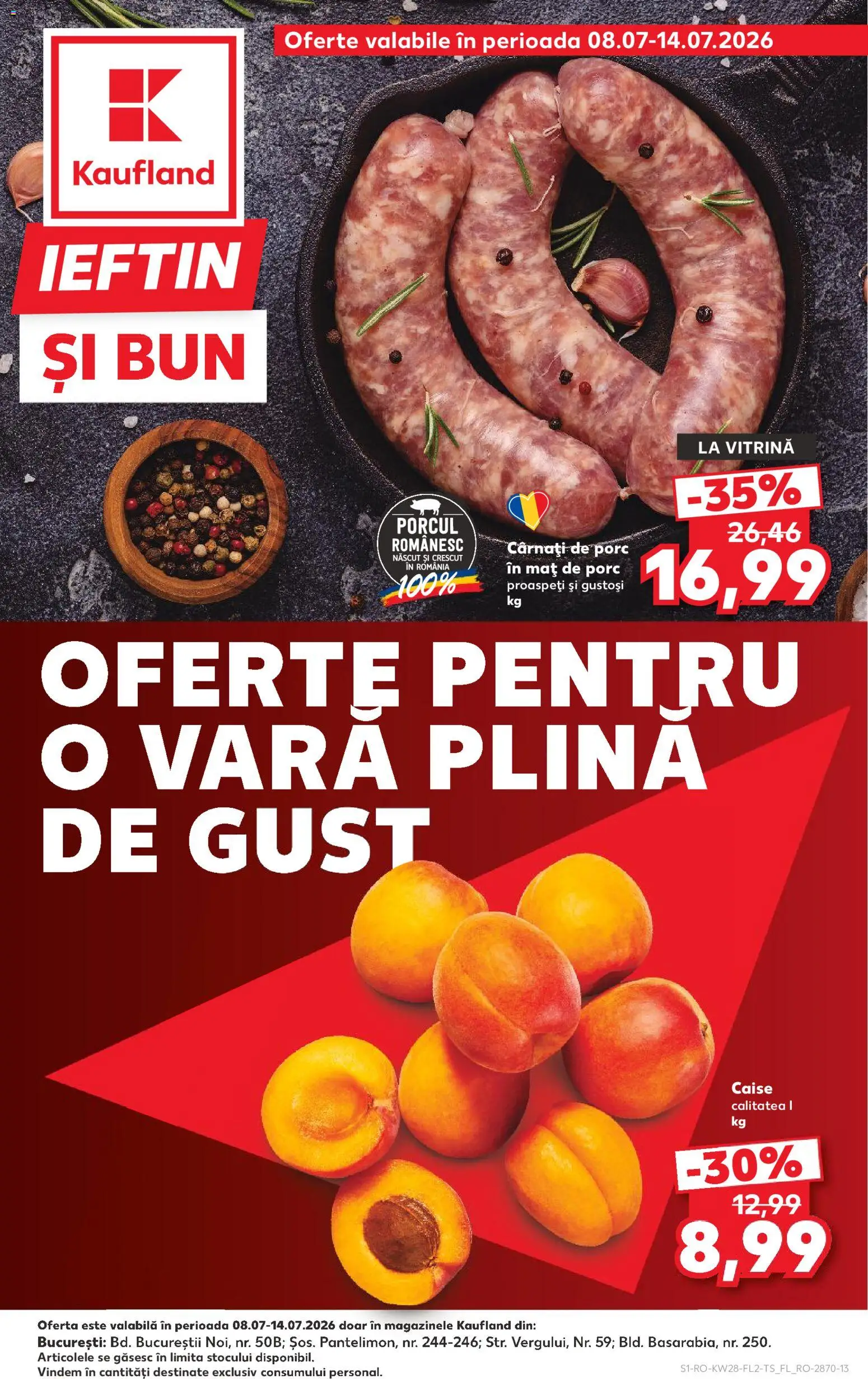 Noul catalog Kaufland – valabil de la 08.07.2026 | Pagină: 1 | Produse: Vitrină, Ahtapot, Cârnați