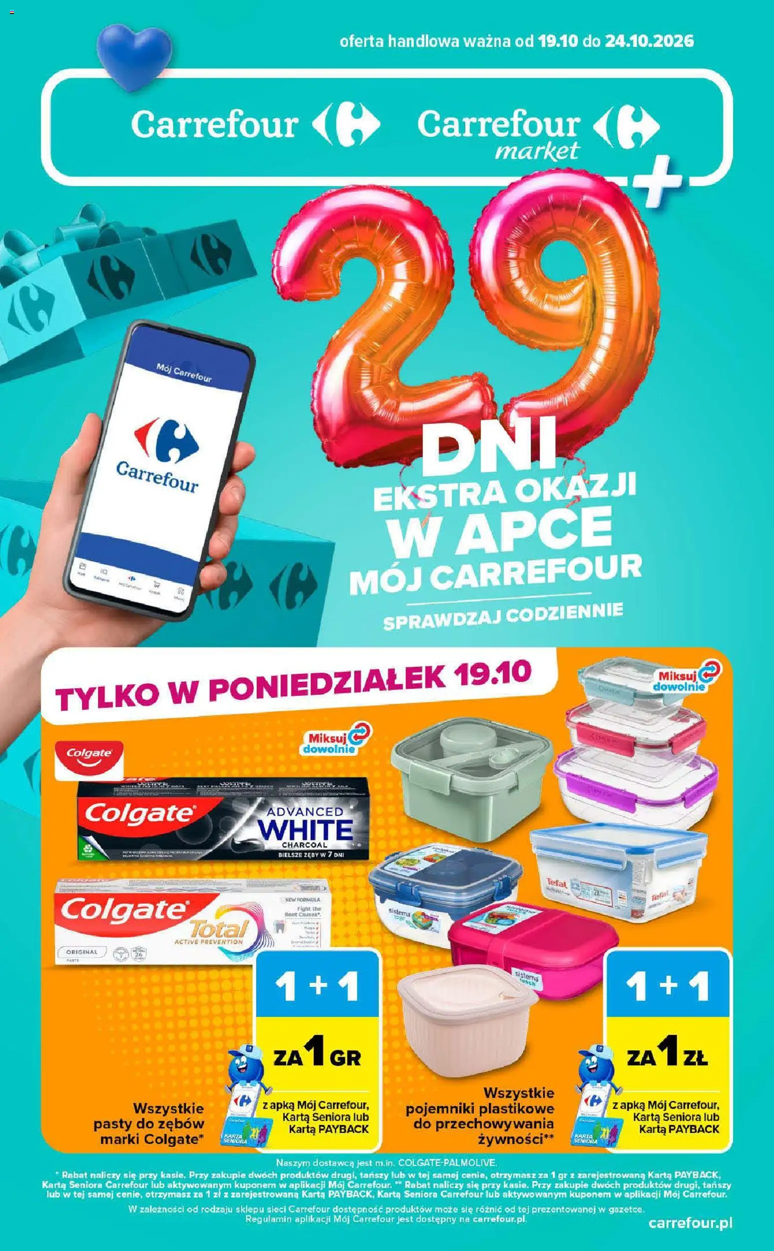 Carrefour gazetka - Market od 19.10.2026 | Strona: 1 | Produkty: Karta, Tefal
