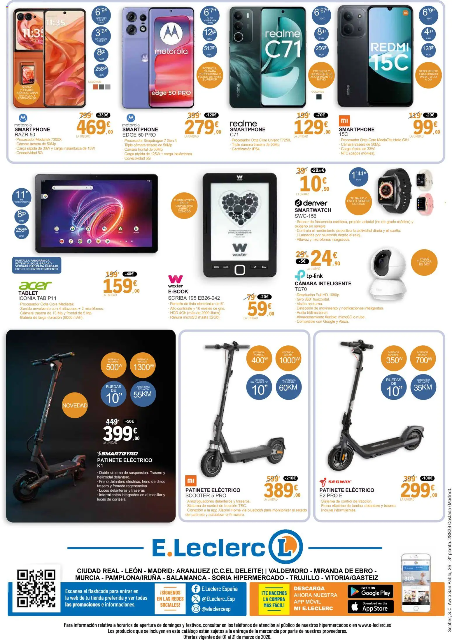 E.Leclerc folleto │ válido desde el 03.03.2026 | Página: 8 | Productos: Smartphone, Tablet, Biblioteca, Batería