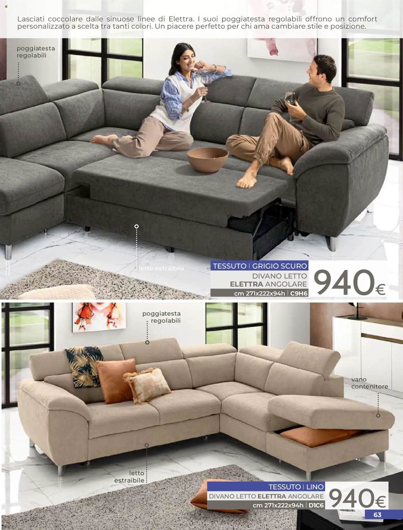 Volantino Mondo Convenienza del 01/07/2026 | Pagina: 65 | Prodotti: Divano letto, Contenitore, Letto, Divano
