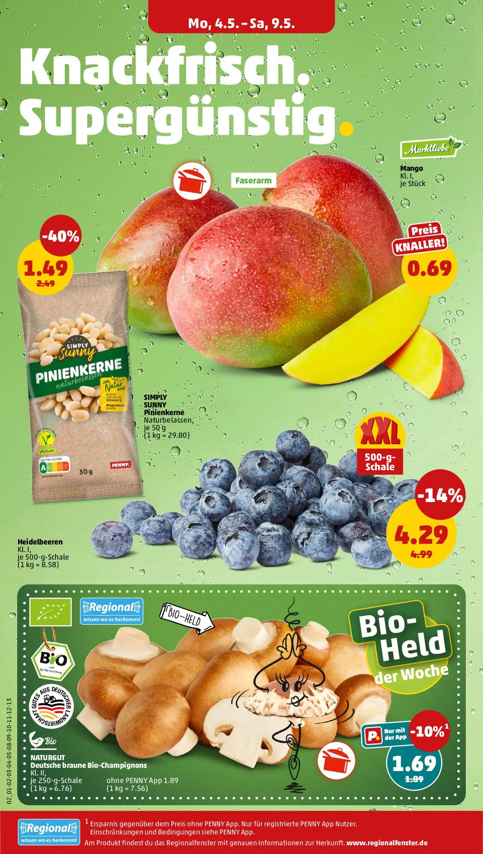 Penny Prospekt 	 – gültig ab 04.05.2026 | Seite: 4 | Produkte: Heidelbeeren, Mango