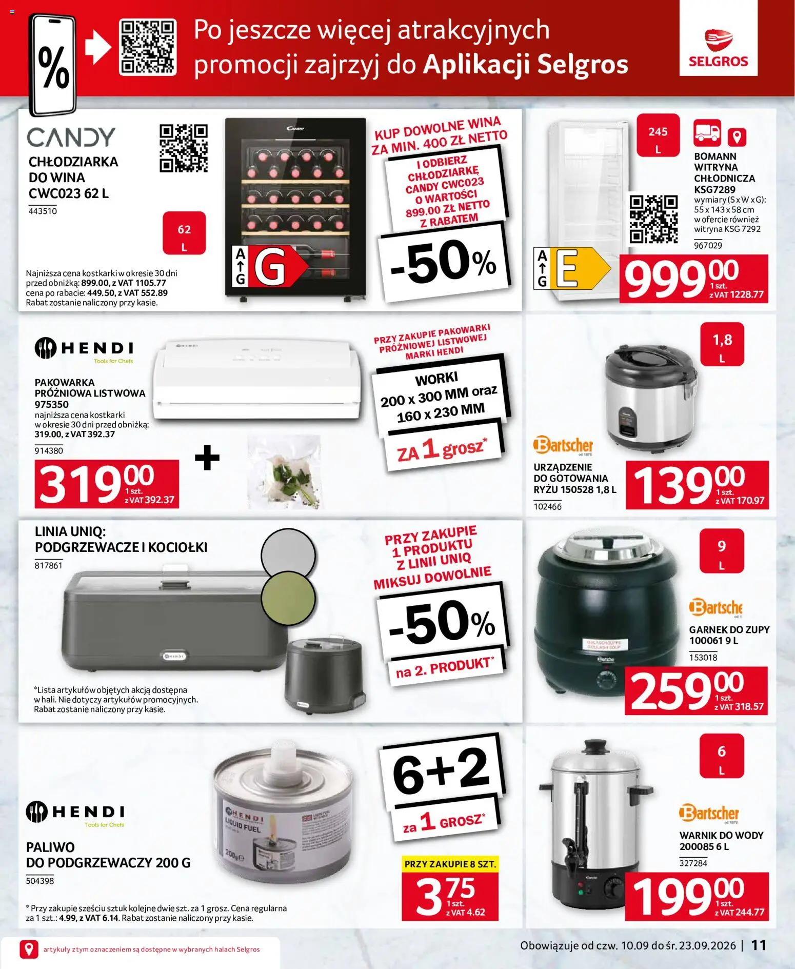 Selgros cash&carry gazetka - Oferta dla gastronomii od 10.09.2026 | Strona: 11 | Produkty: Zupy, Garnek, Podgrzewacze, Witryna