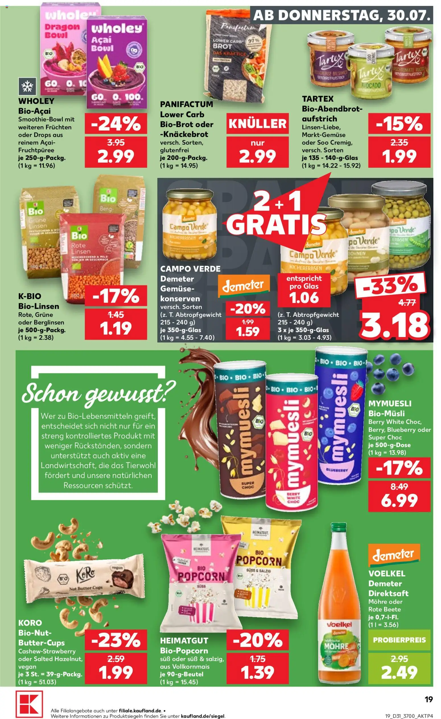 Kaufland Prospekt Rostock – gültig ab 30.07.2026 | Seite: 19 | Produkte: Butter, Gemüse, Rote Beete, Brot
