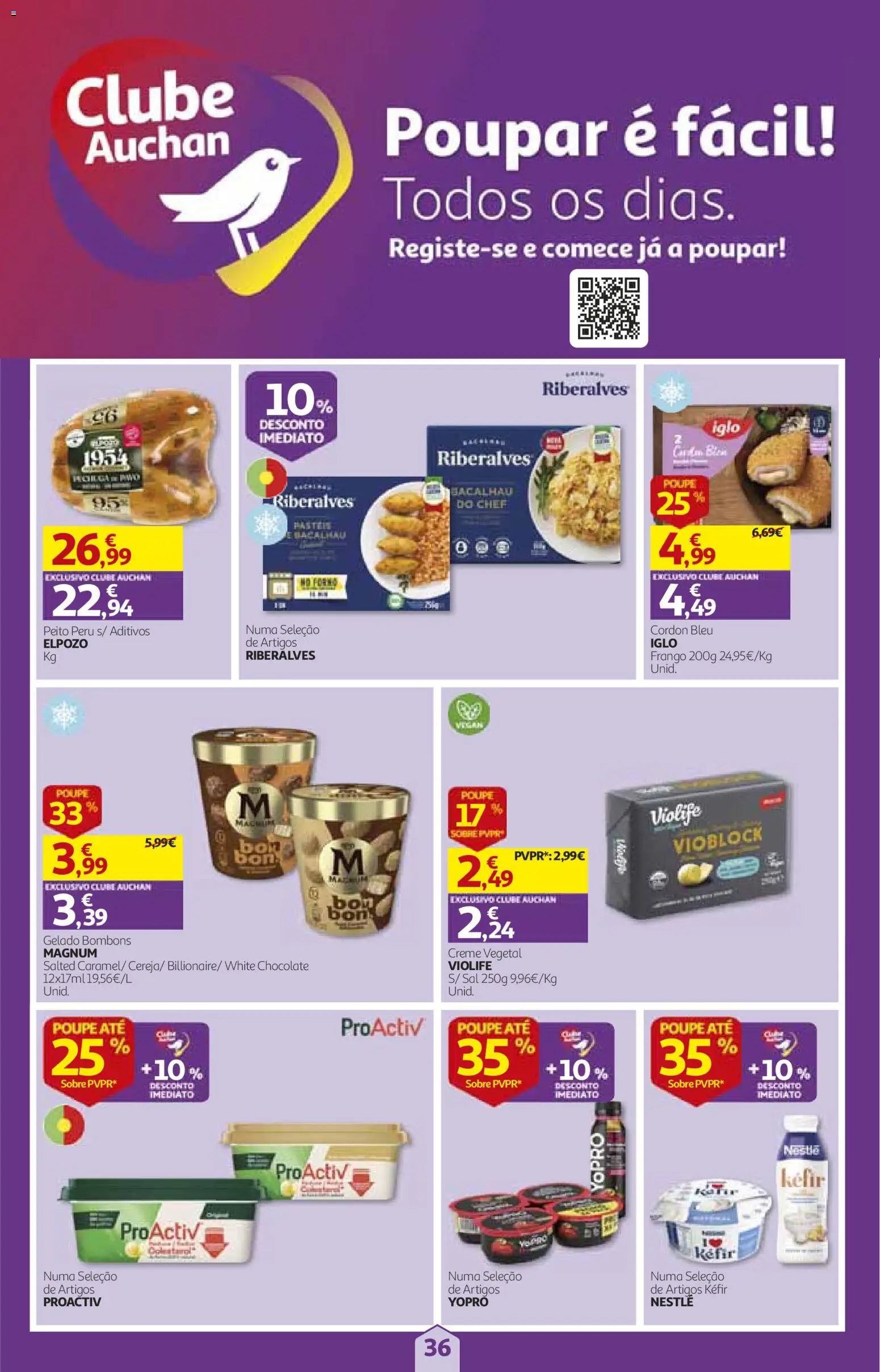 Auchan folheto │ válido de 15/10/2026 | Página: 36 | Produtos: Creme vegetal, Frango, Peru, Chocolate