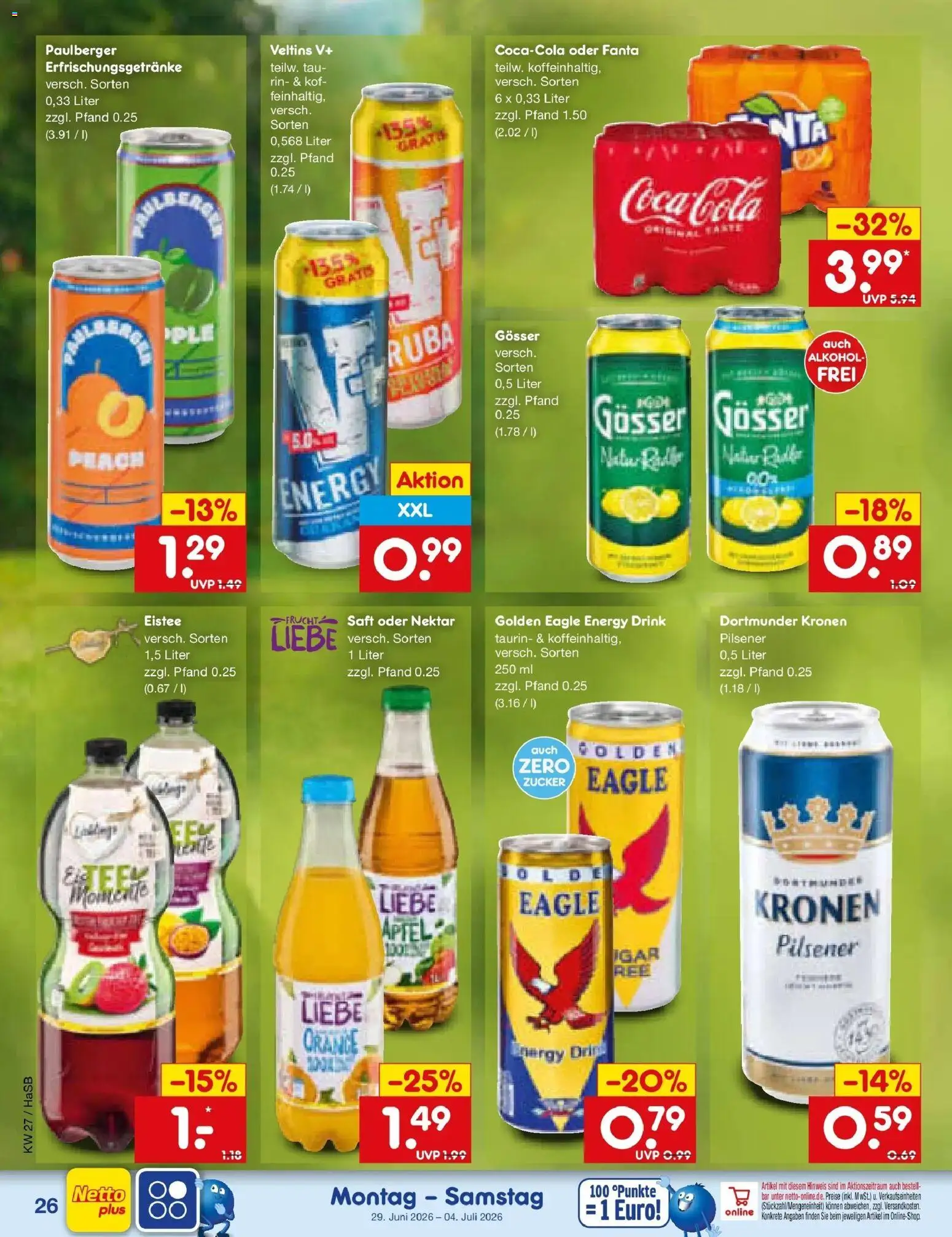 Netto Marken-Discount Prospekt Wuppertal – gültig ab 29.06.2026 | Seite: 38 | Produkte: Fanta, Zucker, Saft, Veltins