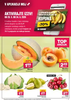 Mercator katalog akcije – veljaven od 18.06.2026 | Stran: 3 | Izdelki: Marelice, Kos, Banane, Hruške