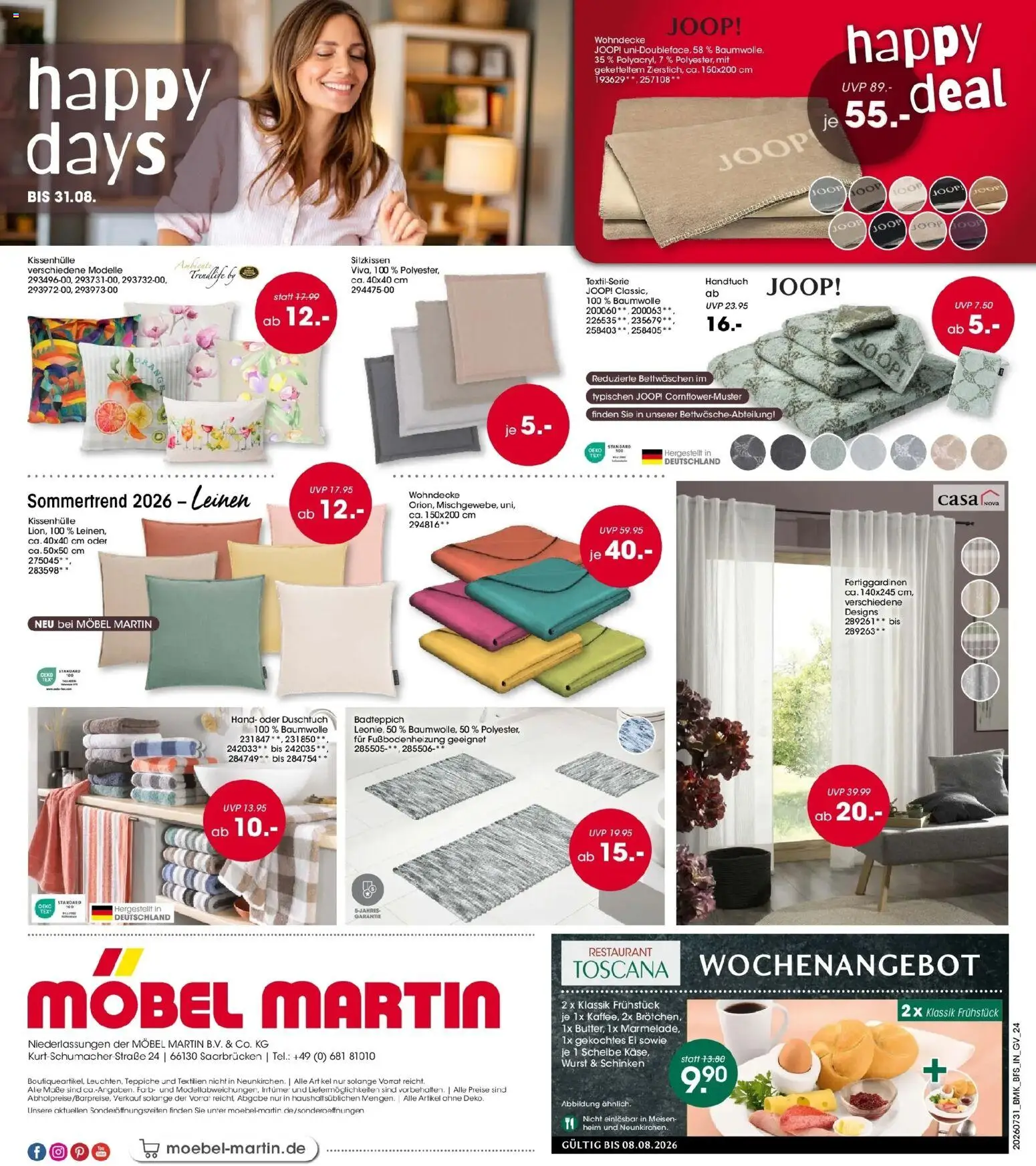 Möbel Martin Happy Days – gültig ab 31.07.2026 | Seite: 24 | Produkte: Wurst, Schinken