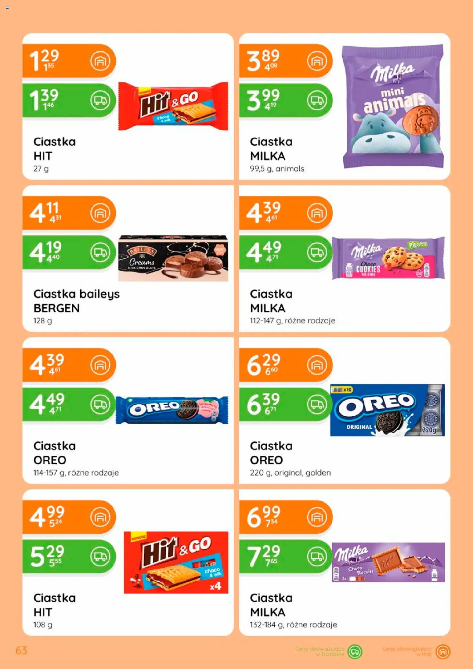Eurocash gazetka od 17.09.2026 | Strona: 63 | Produkty: Baileys, Milka, Ciastka Oreo, Ciastka