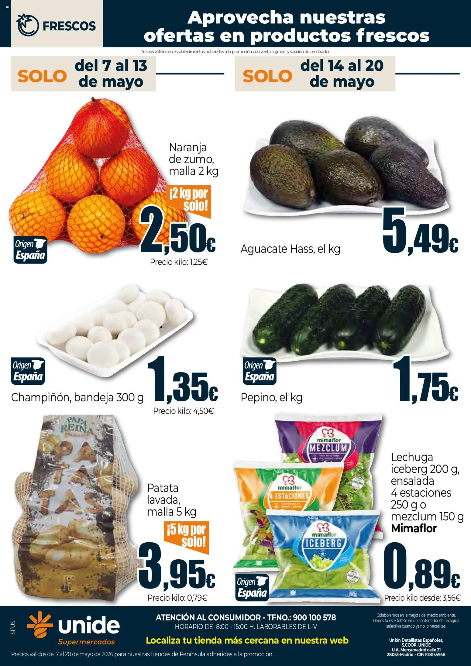 Unide - Supermercados │ válido desde el 07.05.2026 | Página: 4 | Productos: Ensalada, Bandeja