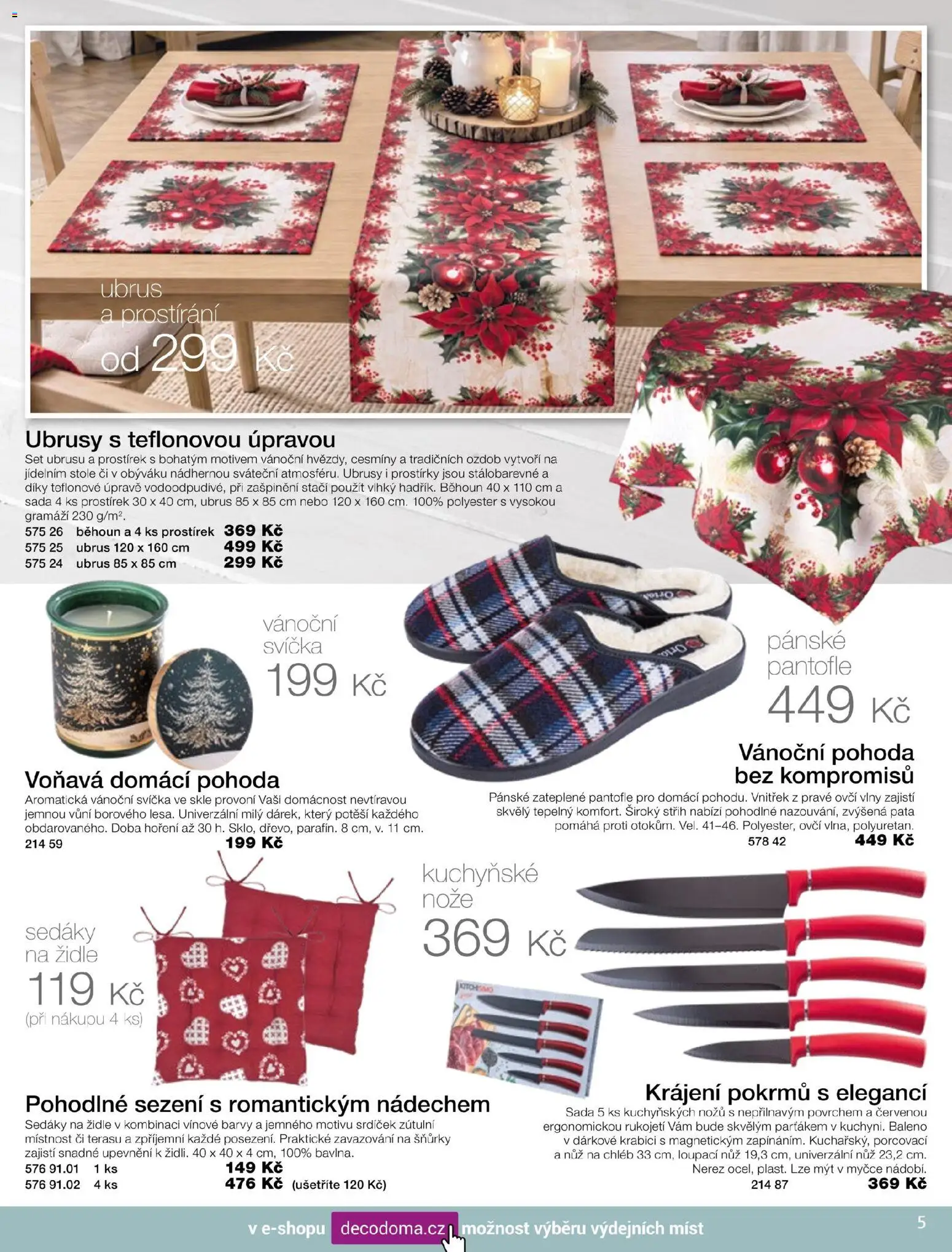 Decodoma katalog Vánoce 2026 od 04.10.2026 | Strana: 6 | Produkty: Nože, Prostírání, Židle, Běhoun