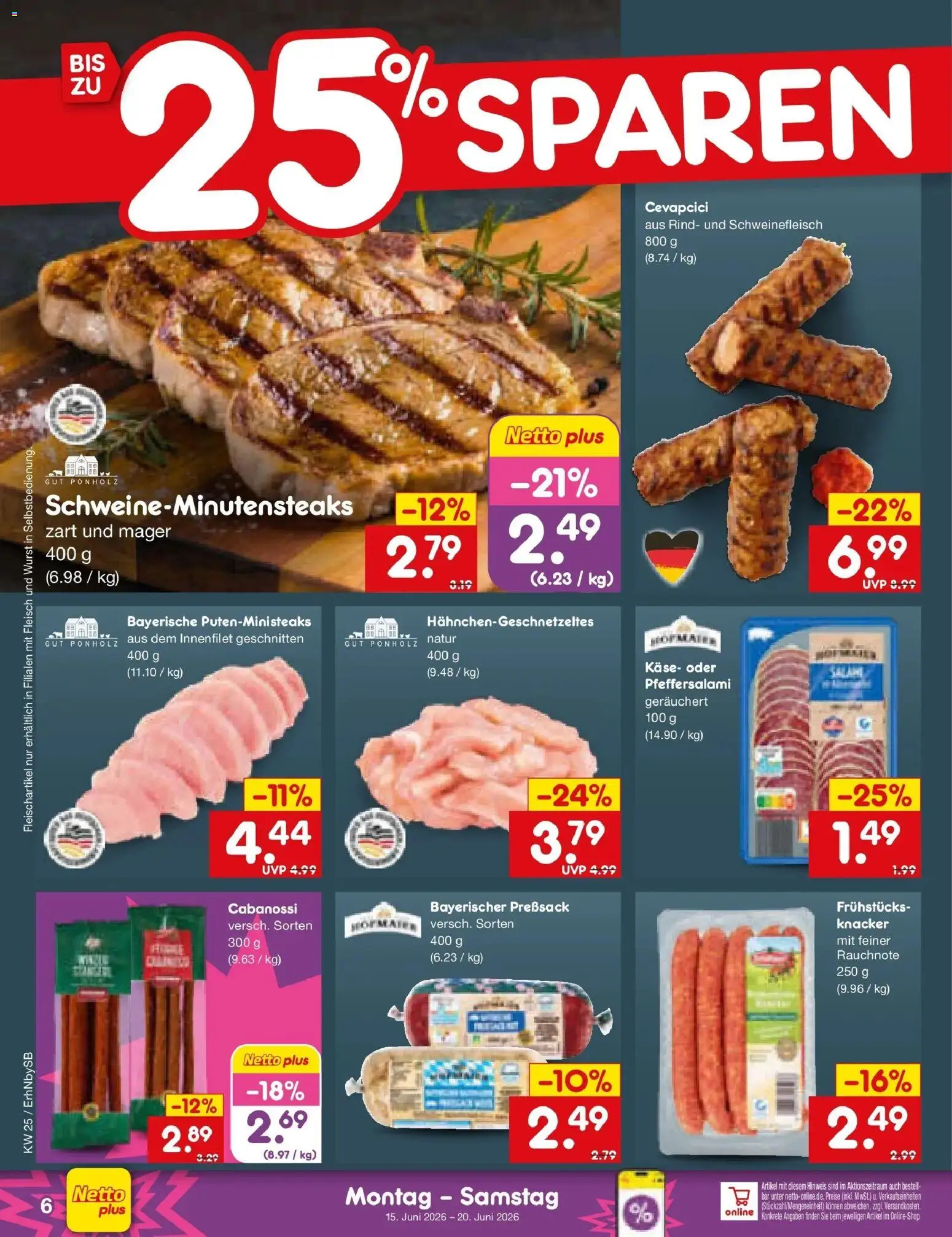 Netto Marken-Discount Prospekt Metten – gültig ab 14.06.2026 | Seite: 8 | Produkte: Käse, Cevapcici, Wurst, Schweinefleisch