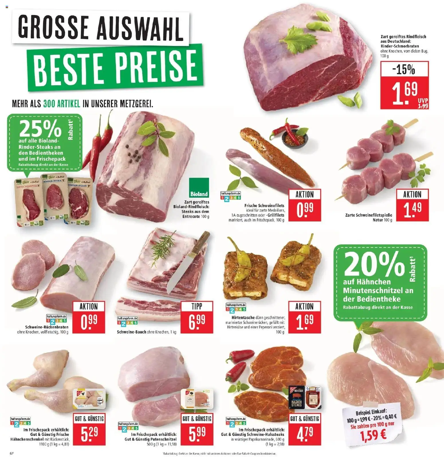 Marktkauf Prospekt Böblingen – gültig ab 06.07.2026 | Seite: 6 | Produkte: Hahnchen, Schweinebauch, Entrecote, Putenschnitzel