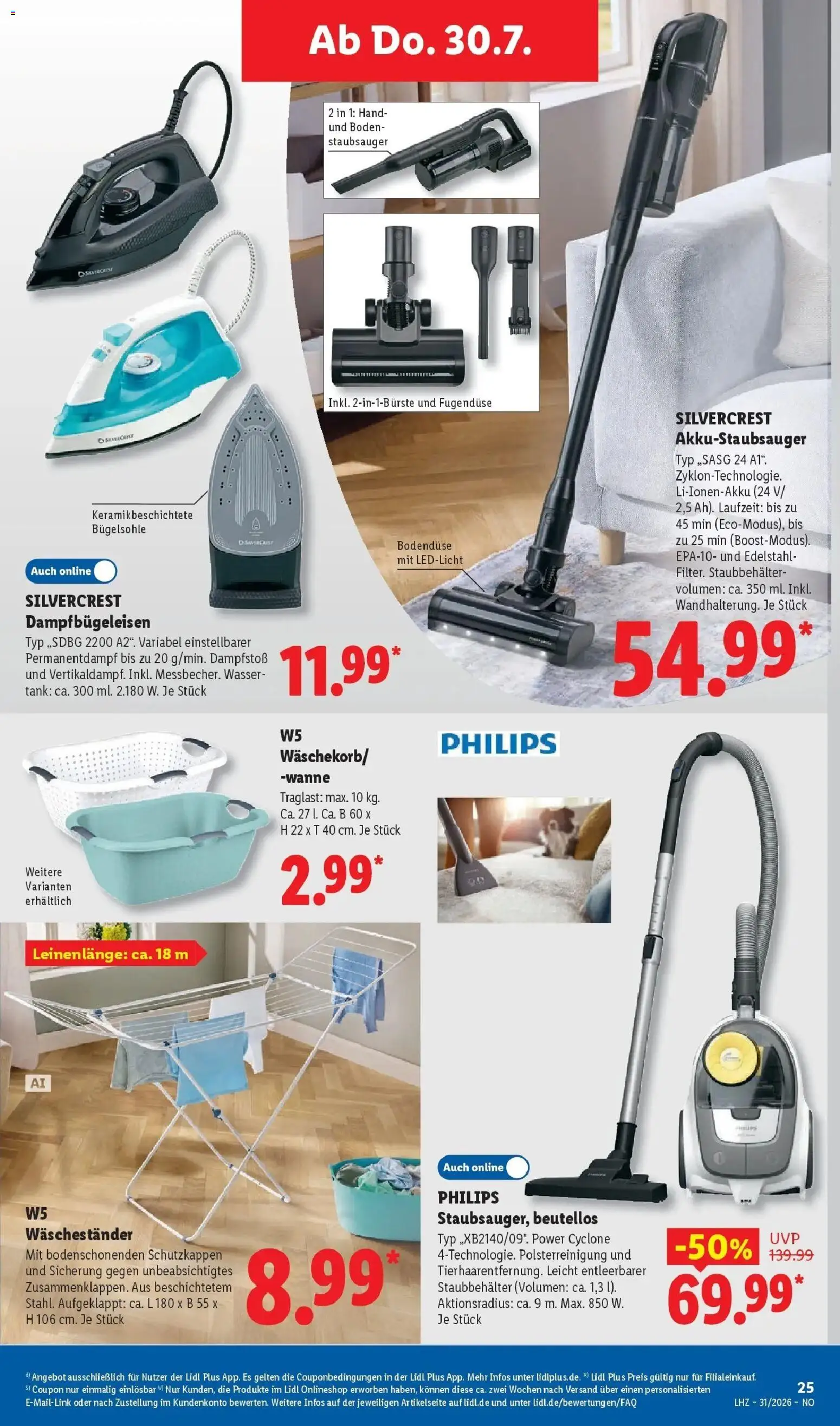 Lidl Prospekt Braunschweig – gültig ab 27.07.2026 | Seite: 41 | Produkte: Philips, Staubsauger, Wasser, Waschestander
