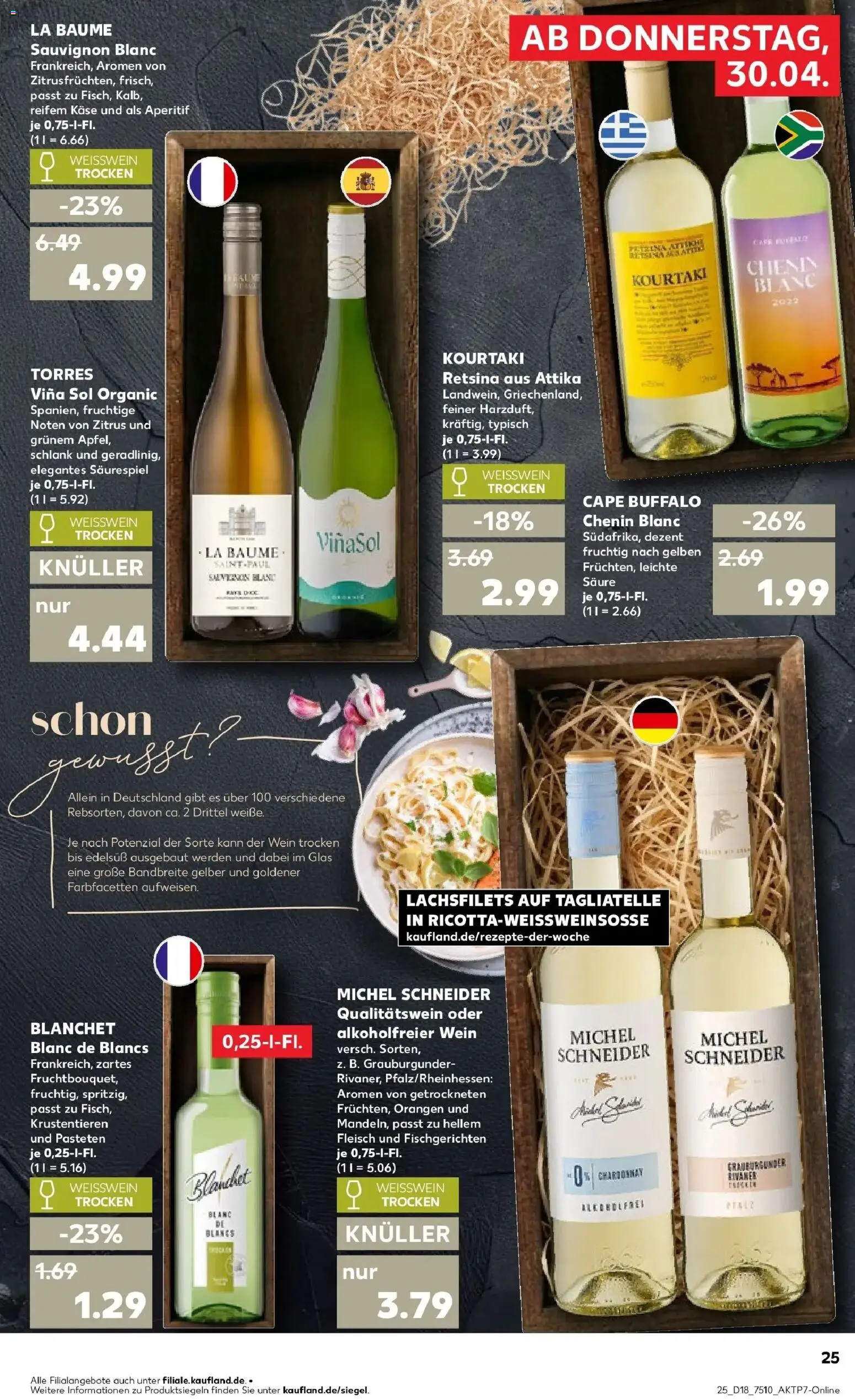 Prospekt Kaufland ab 30.04.2026 » Angebote Online zum Blättern | Seite: 23 | Produkte: Weißwein, Orangen, Wein, Fleisch