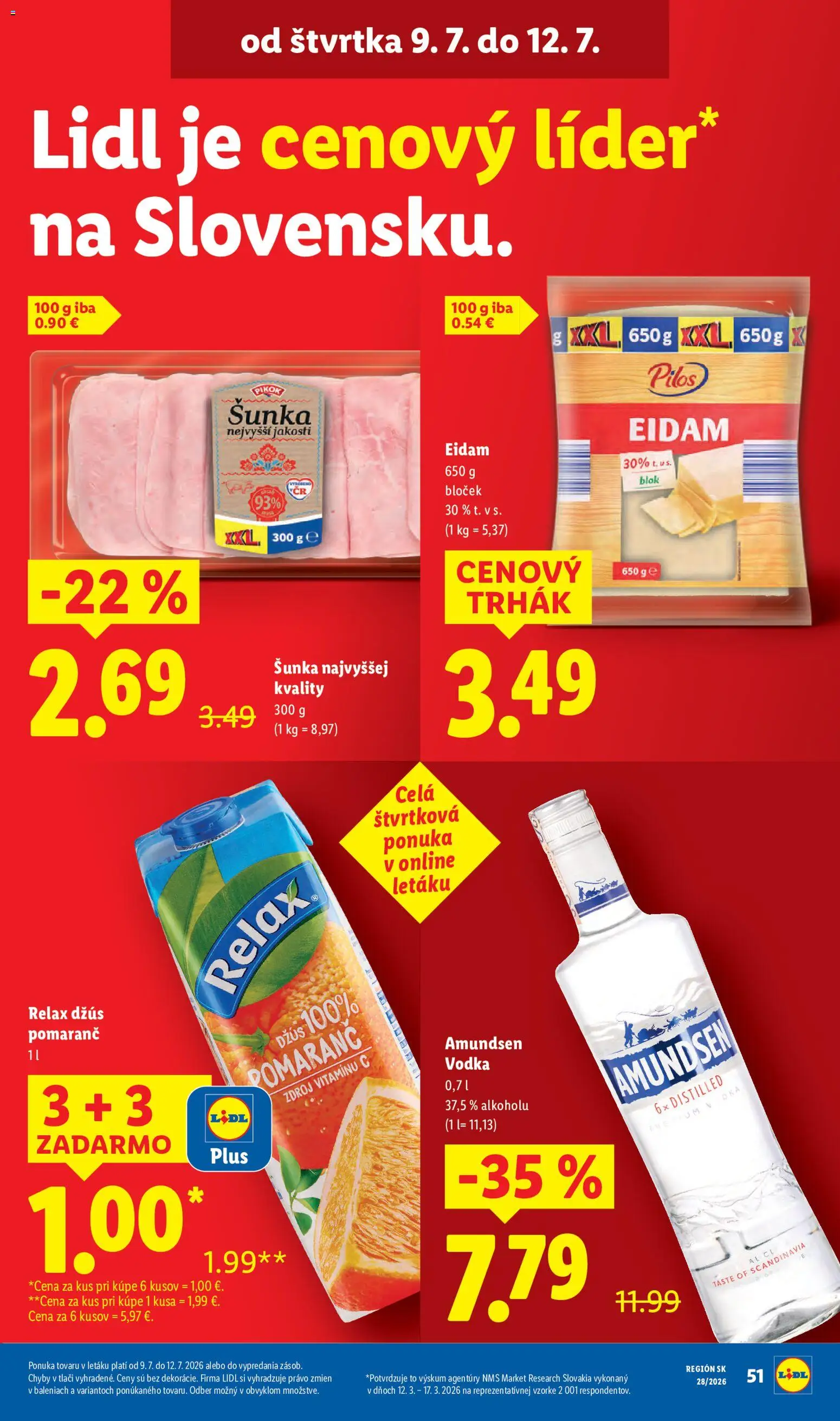 Nové Lidl akcie – leták je platný od 06.07.2026 | Strana: 67 | Produkty: Šunka, Džús, Eidam, Amundsen vodka