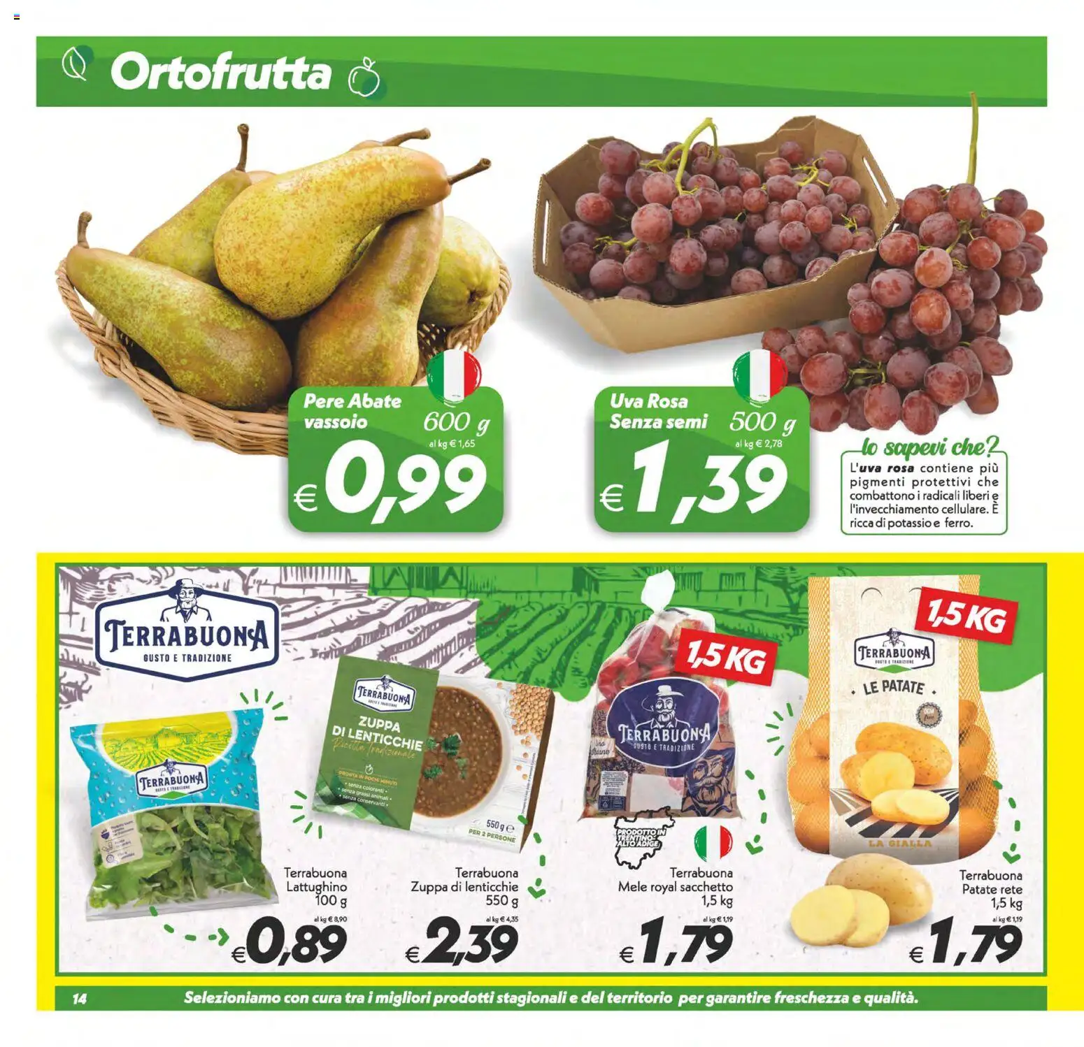 Volantino SuperConveniente del 13/10/2026 | Pagina: 14 | Prodotti: Mele, Pere, Lenticchie, Vassoio