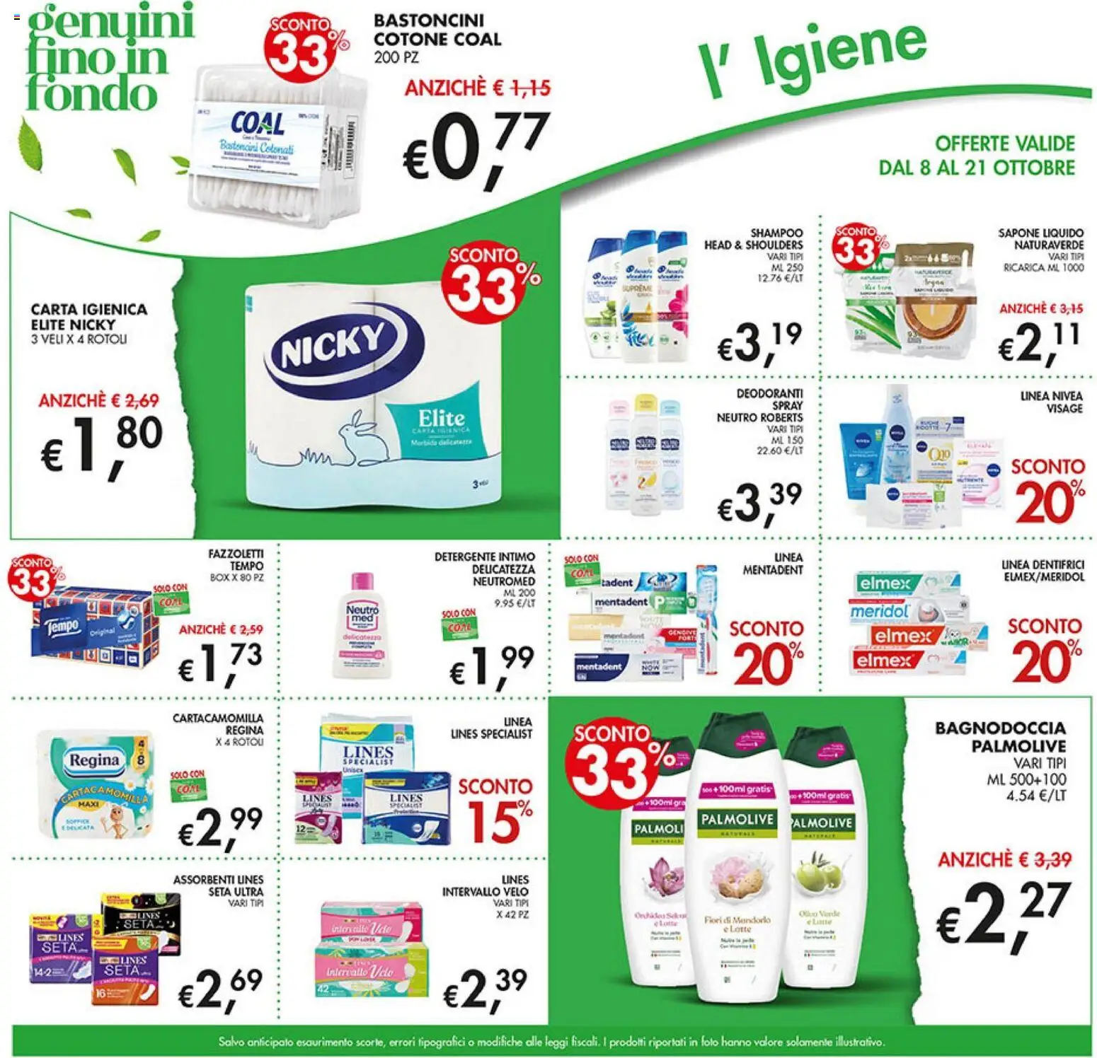 Volantino Coal del 08/10/2026 | Pagina: 21 | Prodotti: Sapone, Fazzoletti, Fiori, Assorbenti