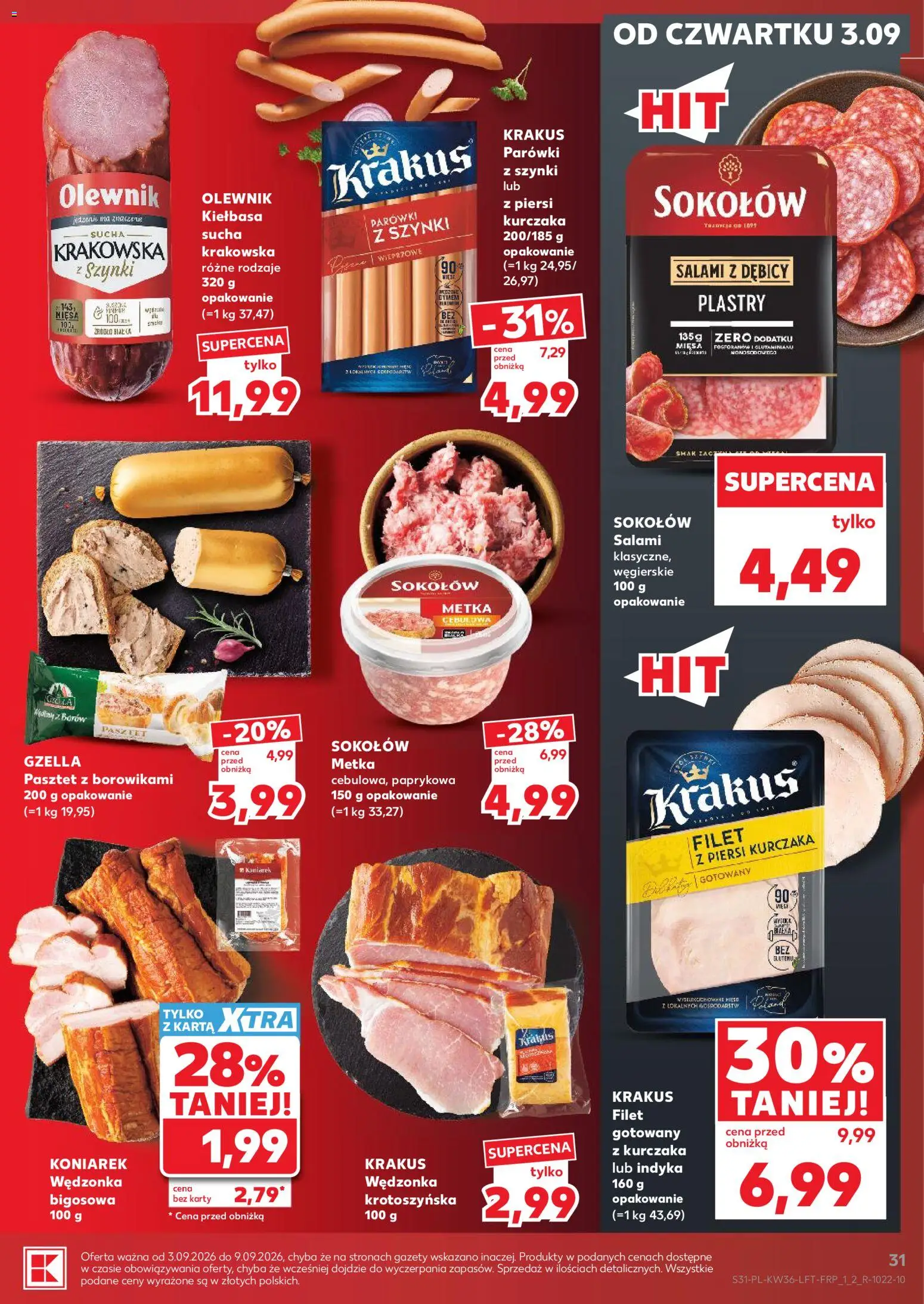 Kaufland Polsko leták od 03.09.2026 | Strana: 31 | Produkty: Filet, Karty