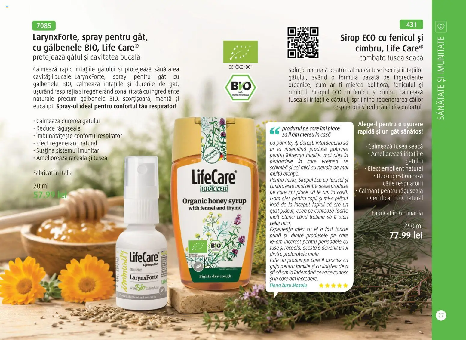 Noul catalog Life Care – valabil de la 01.10.2026 | Pagină: 29 | Produse: Menta, Zuzu, Mici, Sirop