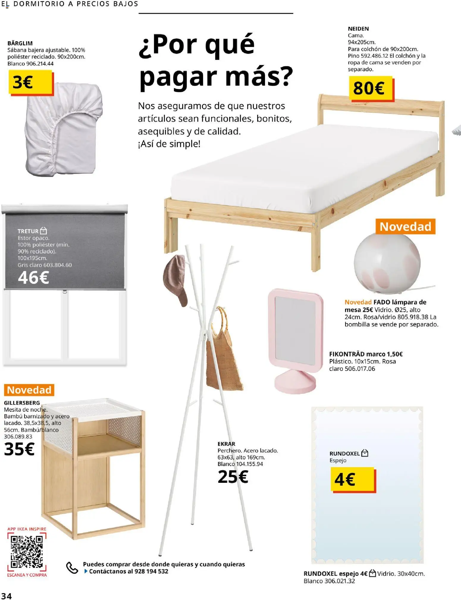IKEA - Precios bajos │ válido desde el 13.04.2026 | Página: 34 | Productos: Colchon, Κασέρι, Mesa, Espejo