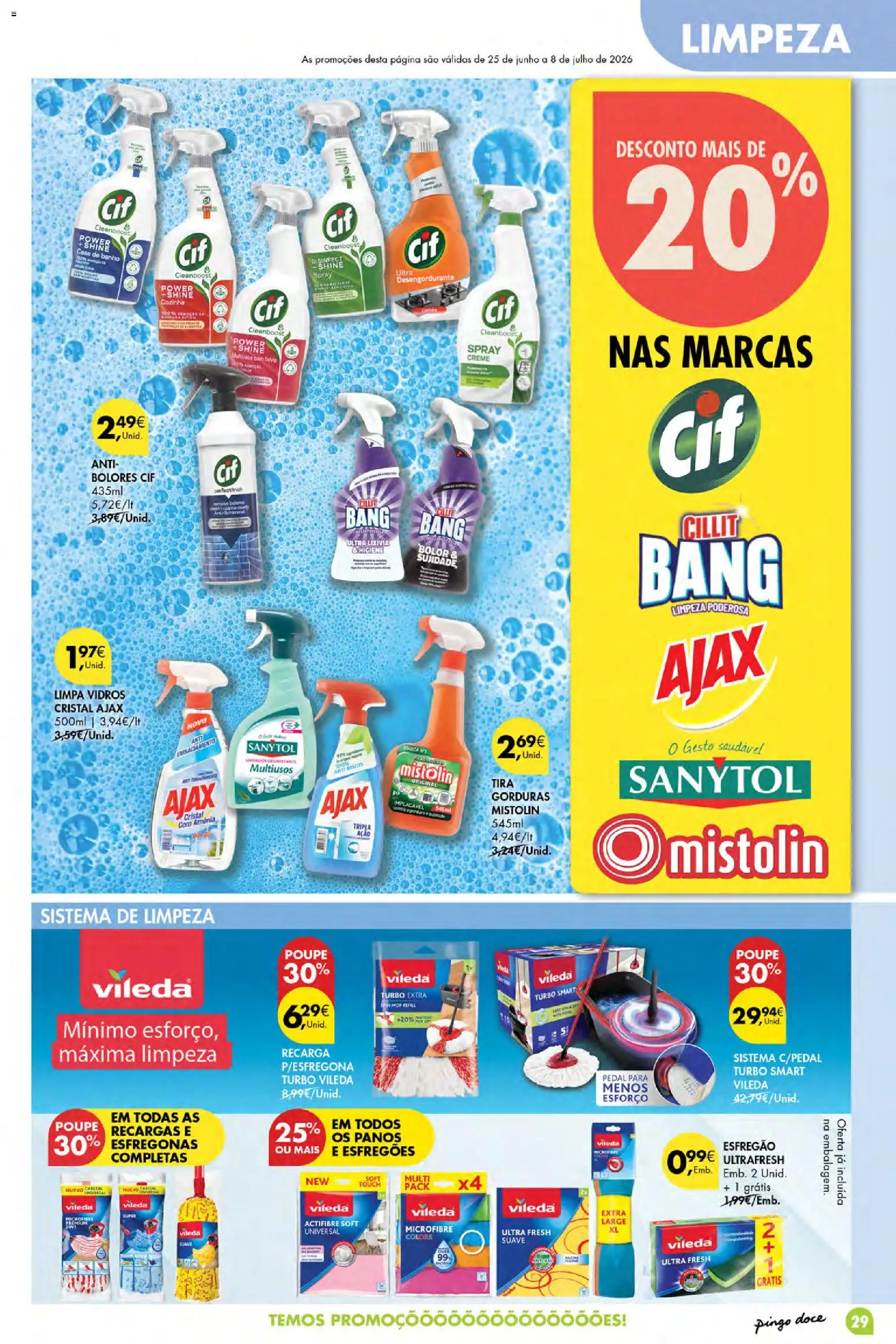 Pingo Doce Poupe Esta Semana Açores │ válido de 02/07/2026 | Página: 29 | Produtos: Esfregão, Limpa vidros, Casa de banho, Creme