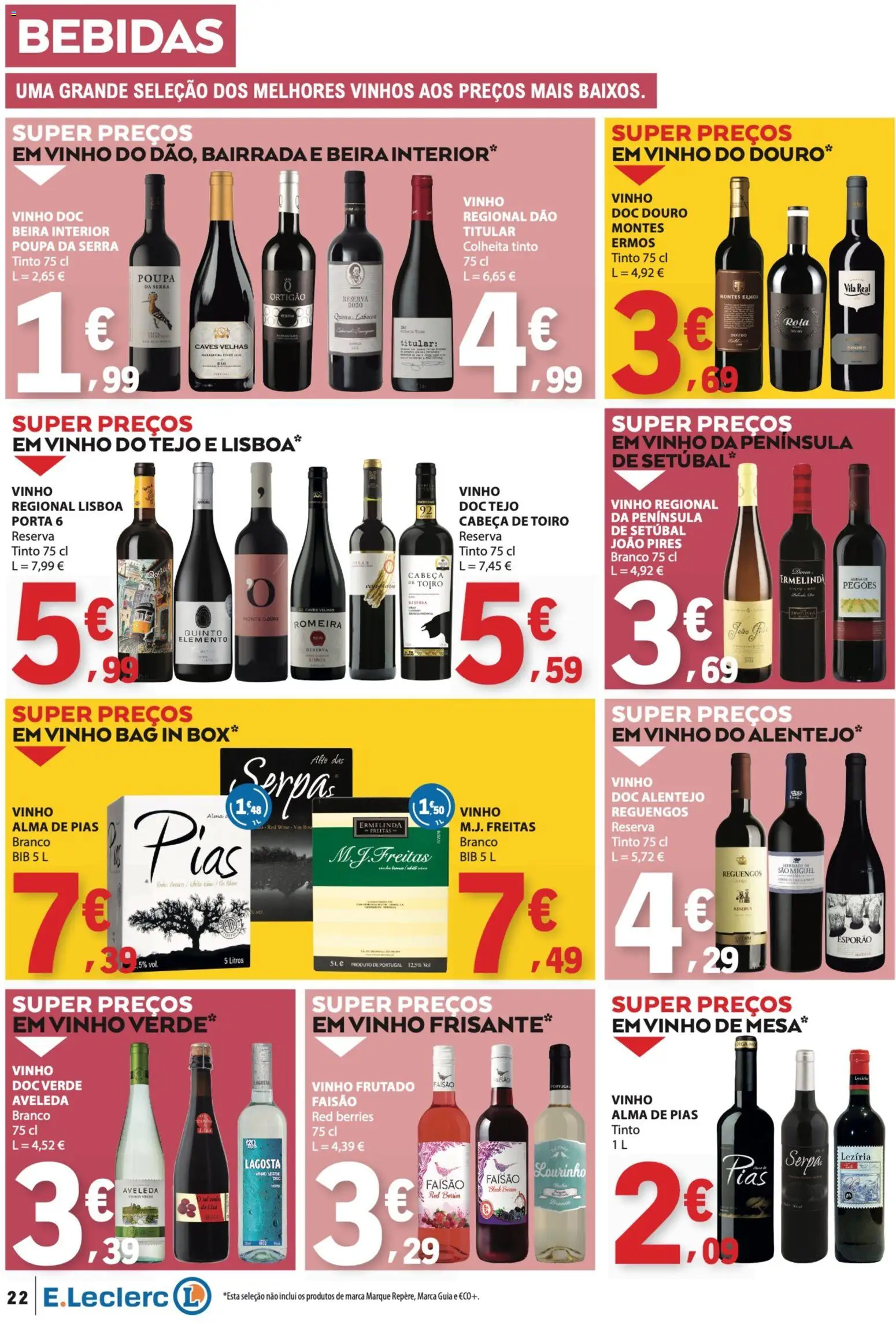 E.Leclerc folheto │ válido de 09/07/2026 | Página: 22 | Produtos: Porta, Lagosta, Mesa, Vinho