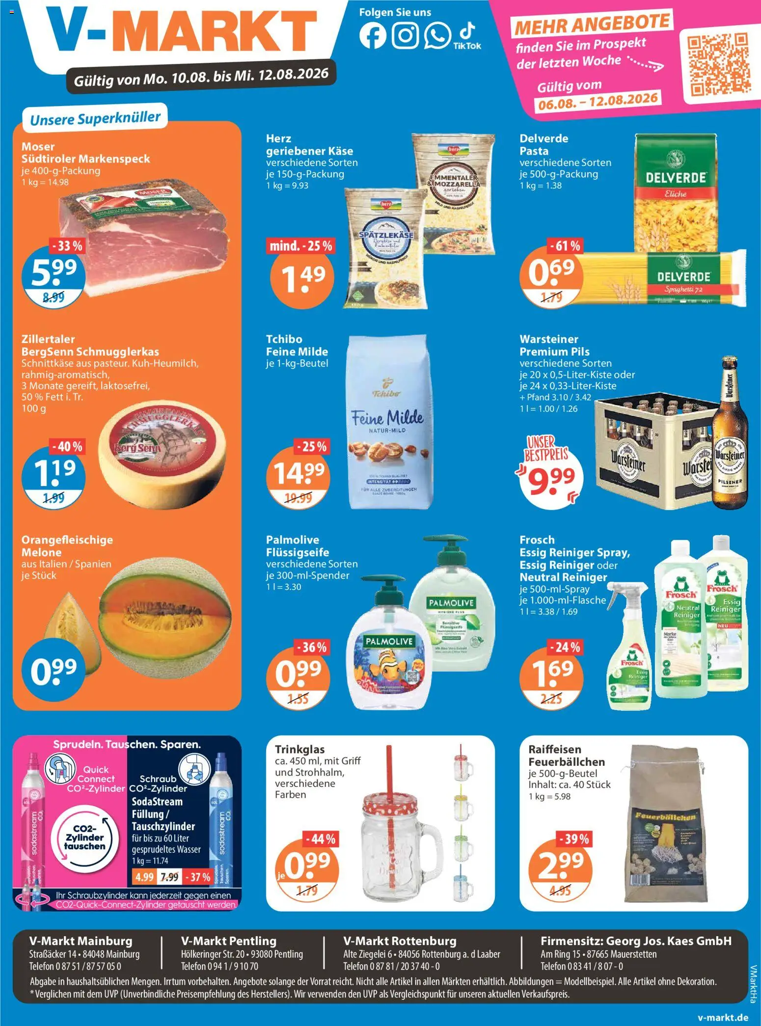 V-Markt Angebote – gültig ab 06.08.2026 | Seite: 19 | Produkte: Käse, Mozzarella, Warsteiner, Pasta