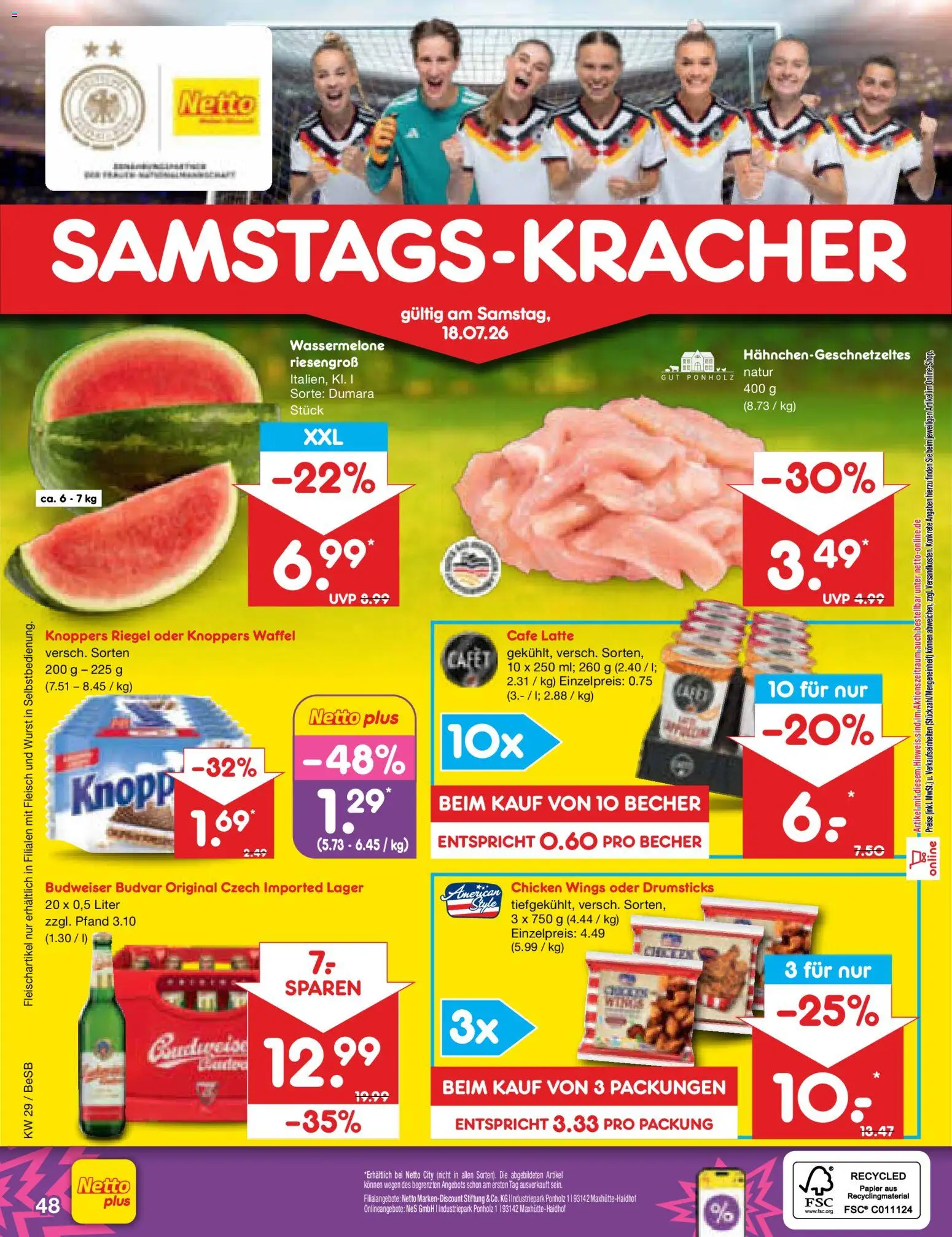Netto Marken-Discount Prospekt – gültig ab 13.07.2026 | Seite: 70 | Produkte: Wurst, Knoppers, Wassermelone, Fleisch