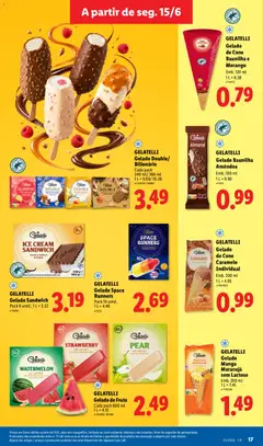 Pré-visualização GELATELLI Gelado Sandwich, Gelado Sandwich Pack 8 unid.; 1 L = 3.32 válido de 15/06/2026 | Página: 17 | Produtos: Baunilha, Manga, Gelado, Gelado sandwich