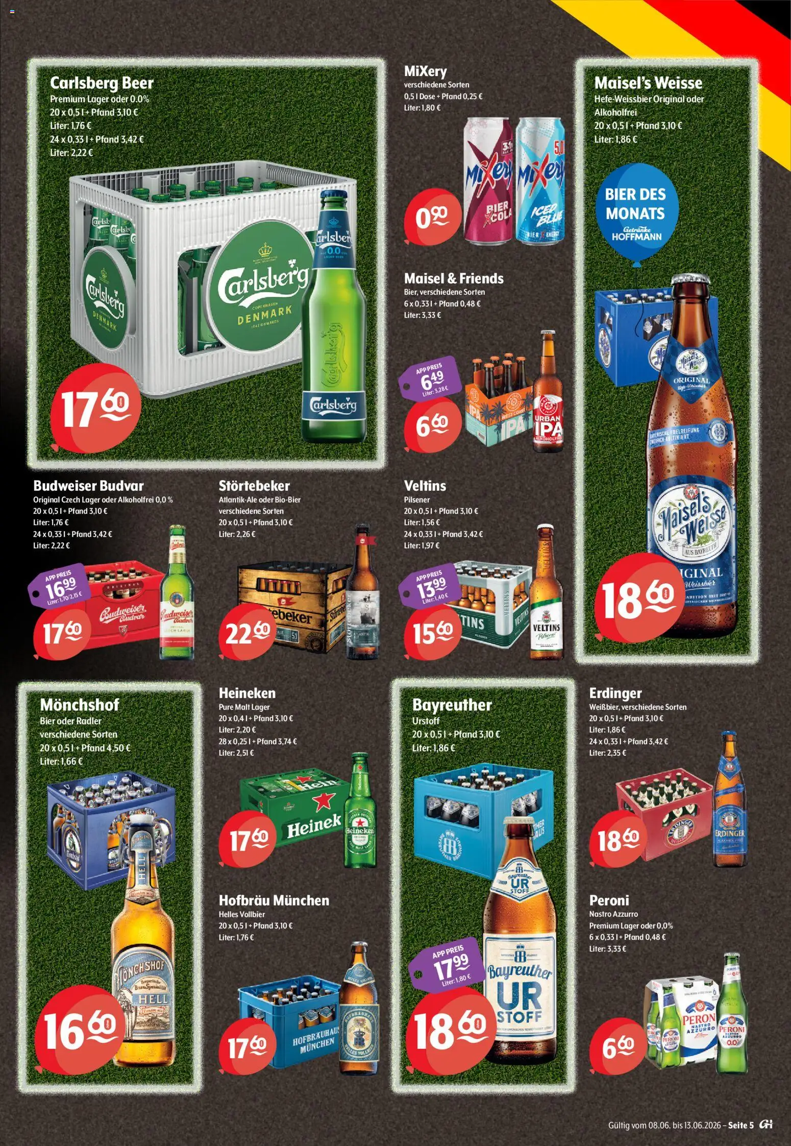 Getränke Hoffmann Hamburg – gültig ab 08.06.2026 | Seite: 5 | Produkte: Erdinger, Heineken, Mixery, Veltins