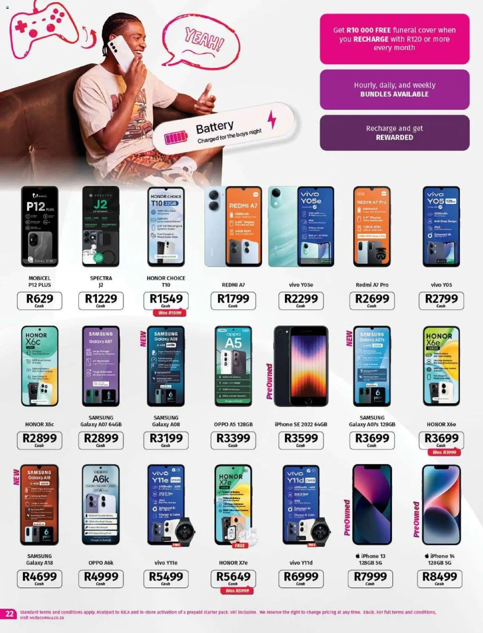 New Vodacom catalogue – valid from 01/10/2026 | Page: 22 | Products: Sim, Cover, Phone, Cable
