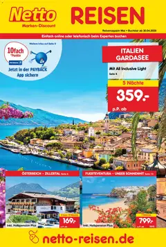 Netto Reisen Prospekt ab 30.04.2026 gültig